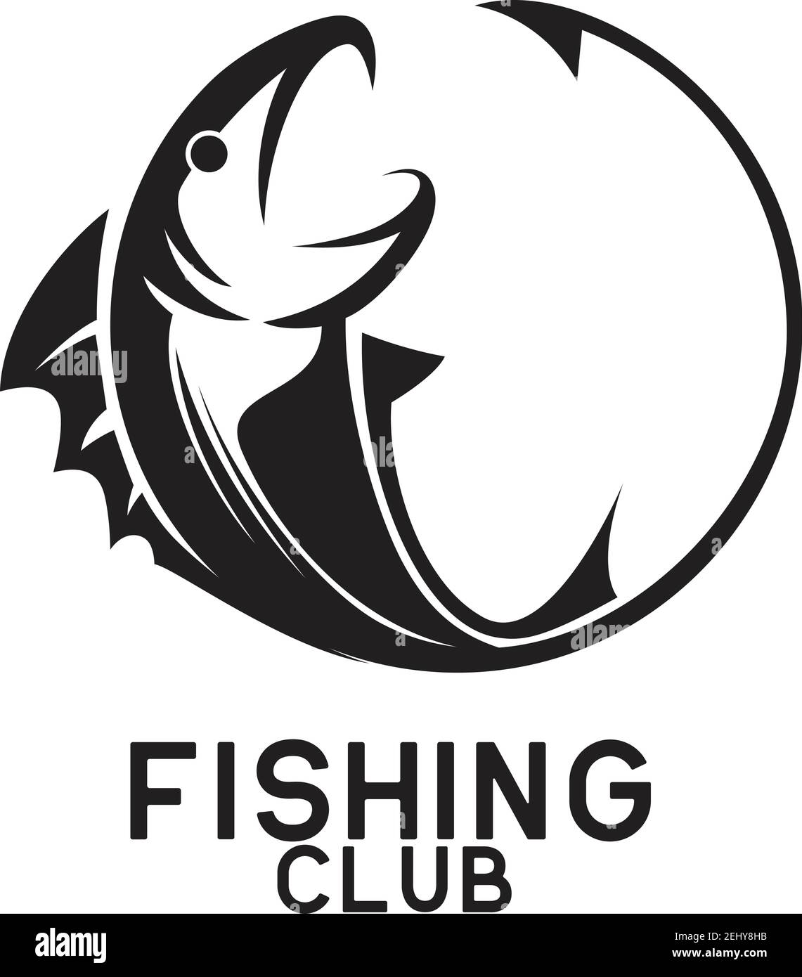 fishing logo on white background, vector illustration Stock Vector