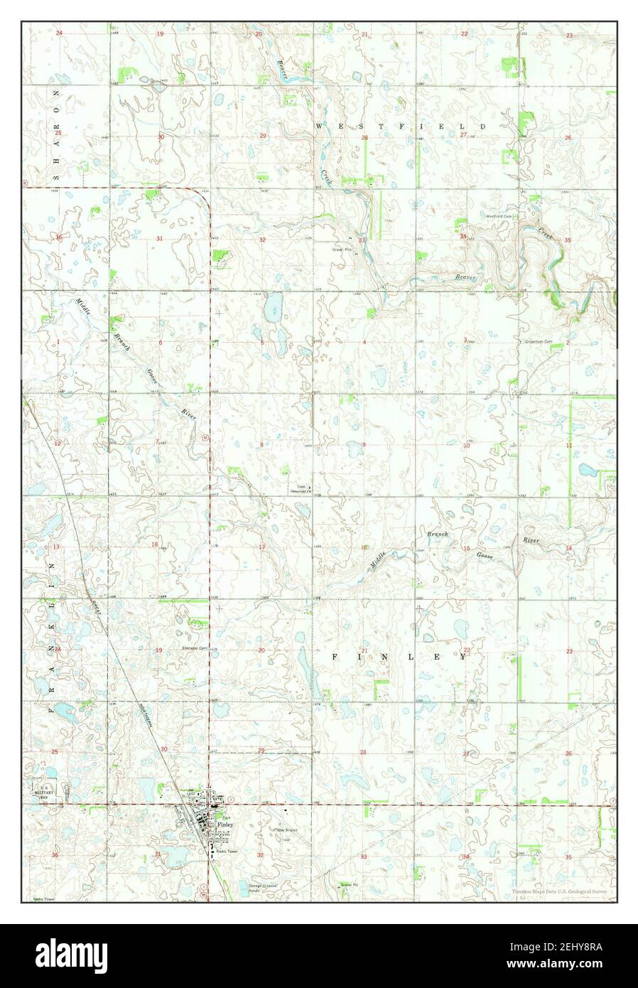 Finley, North Dakota, map 1967, 124000, United States of America by