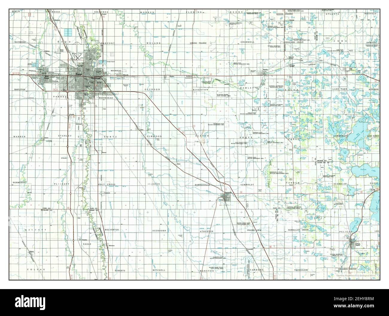 Fargo, North Dakota, map 1985, 1100000, United States of America by