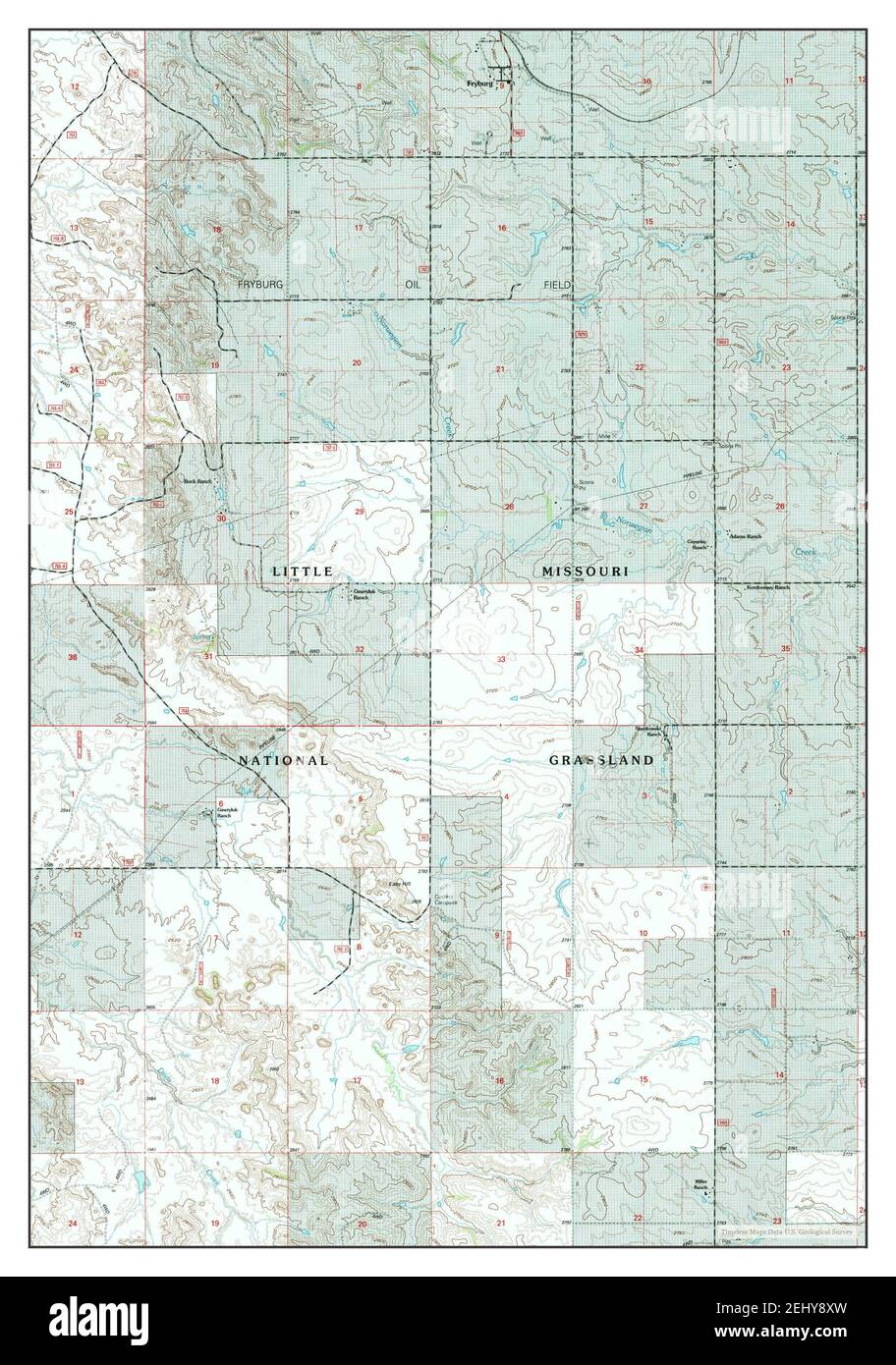 Fryburg, North Dakota, map 1997, 1:24000, United States of America by Timeless Maps, data U.S. Geological Survey Stock Photo