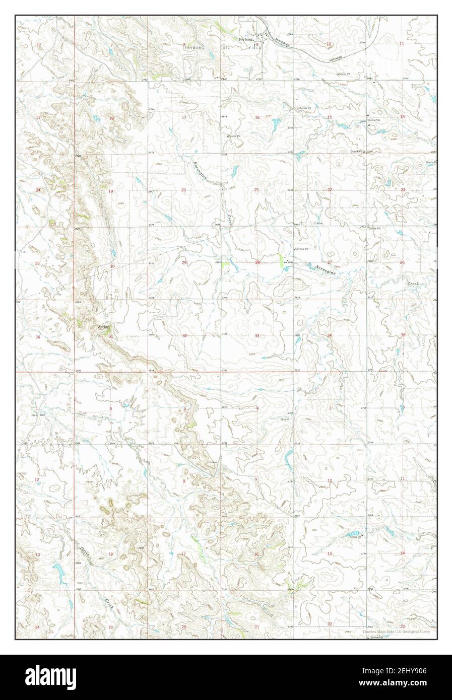 Fryburg, North Dakota, map 1962, 1:24000, United States of America by Timeless Maps, data U.S. Geological Survey Stock Photo