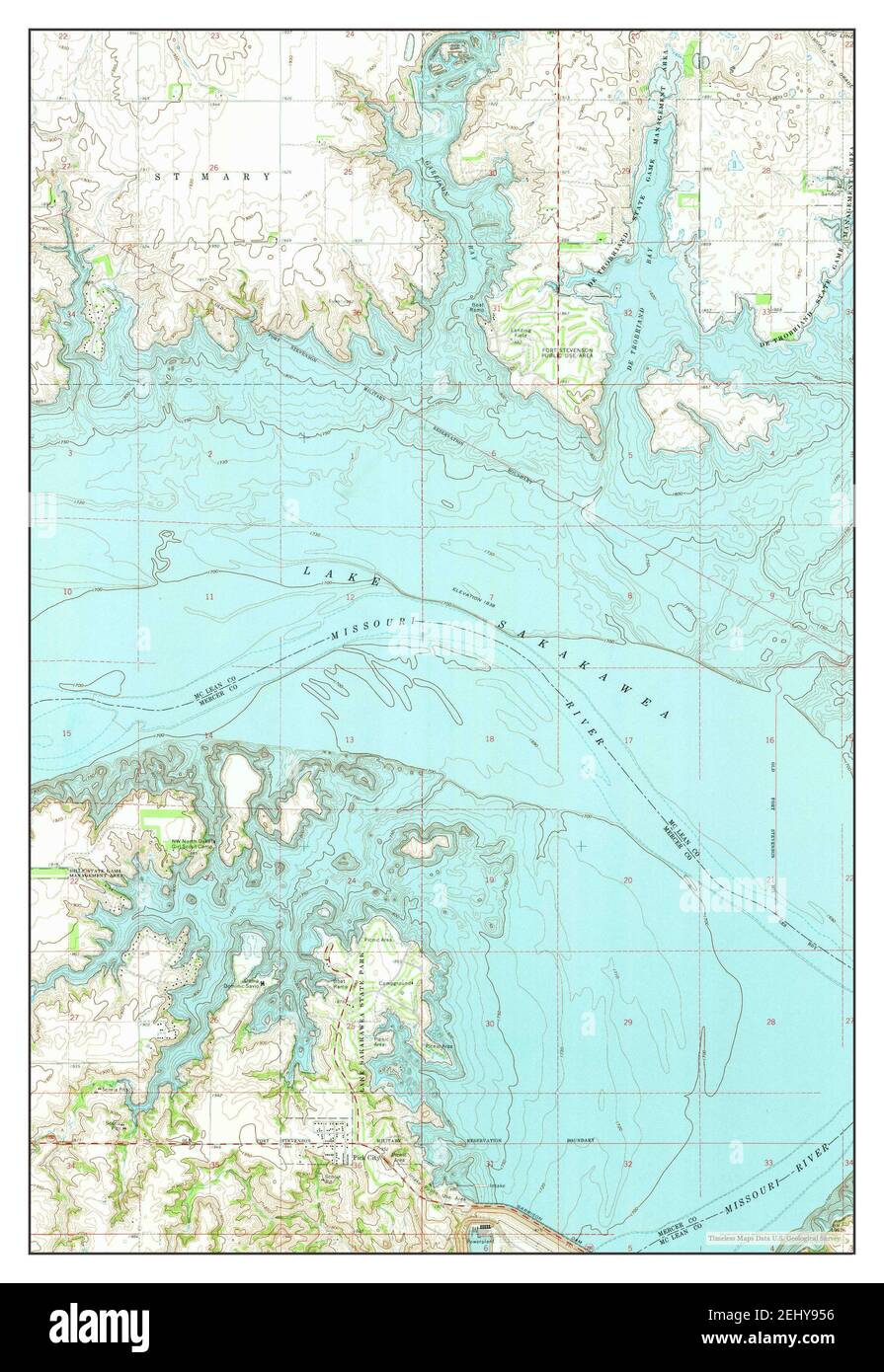 Garrison Dam North, North Dakota, map 1972, 124000, United States of