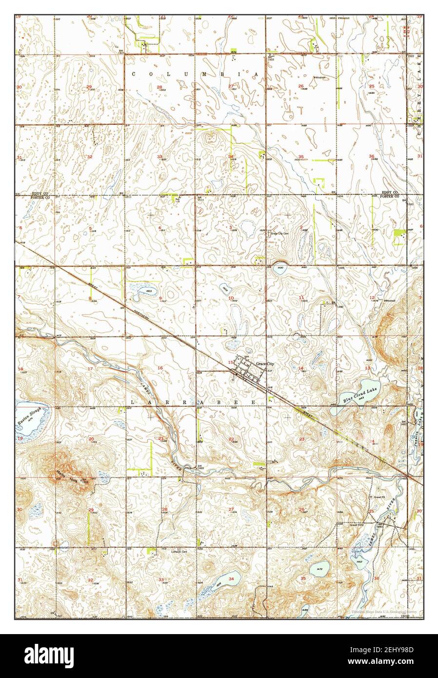 Grace City, North Dakota, map 1949, 124000, United States of America