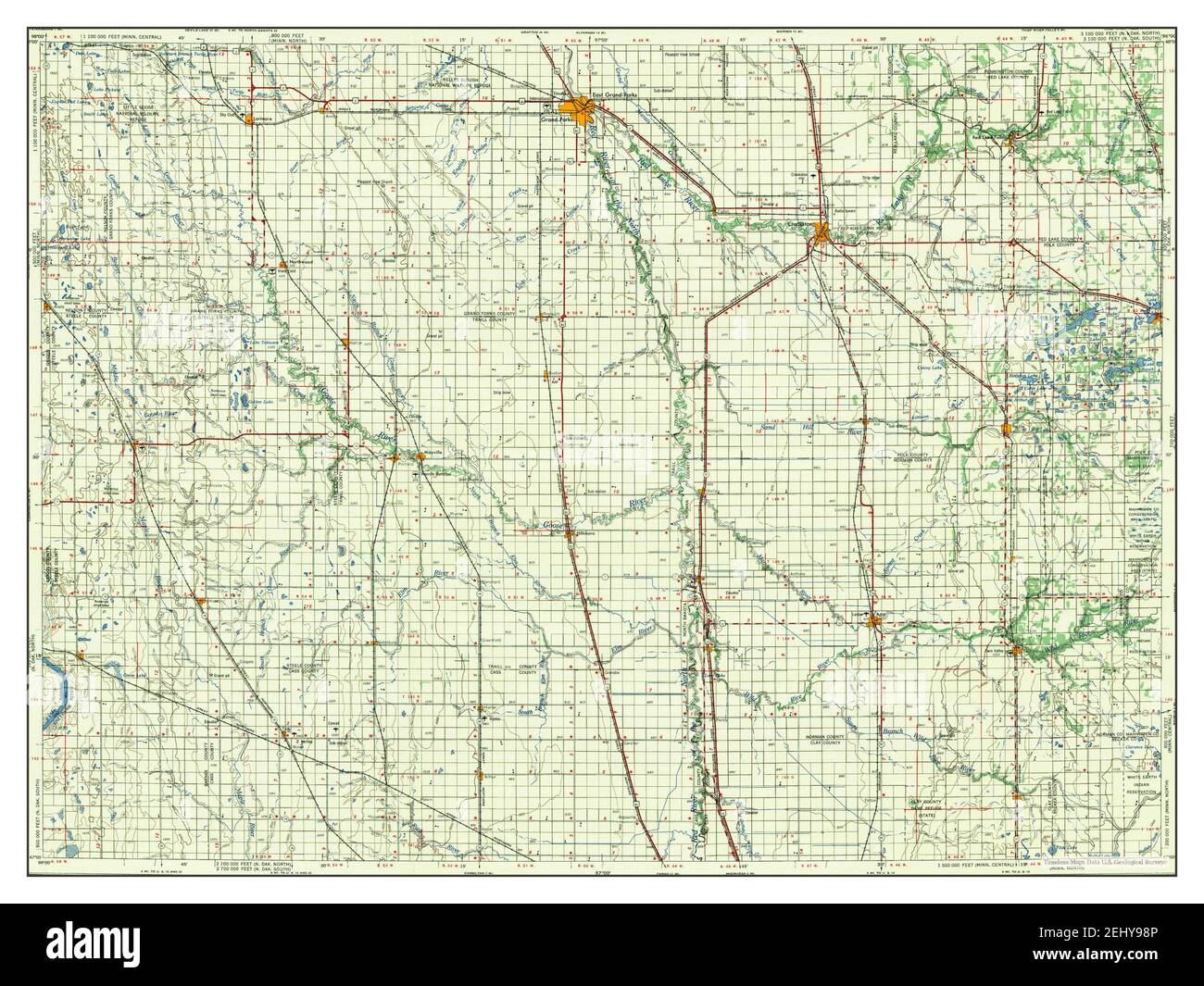 Grand Forks, North Dakota, map 1956, 1250000, United States of America