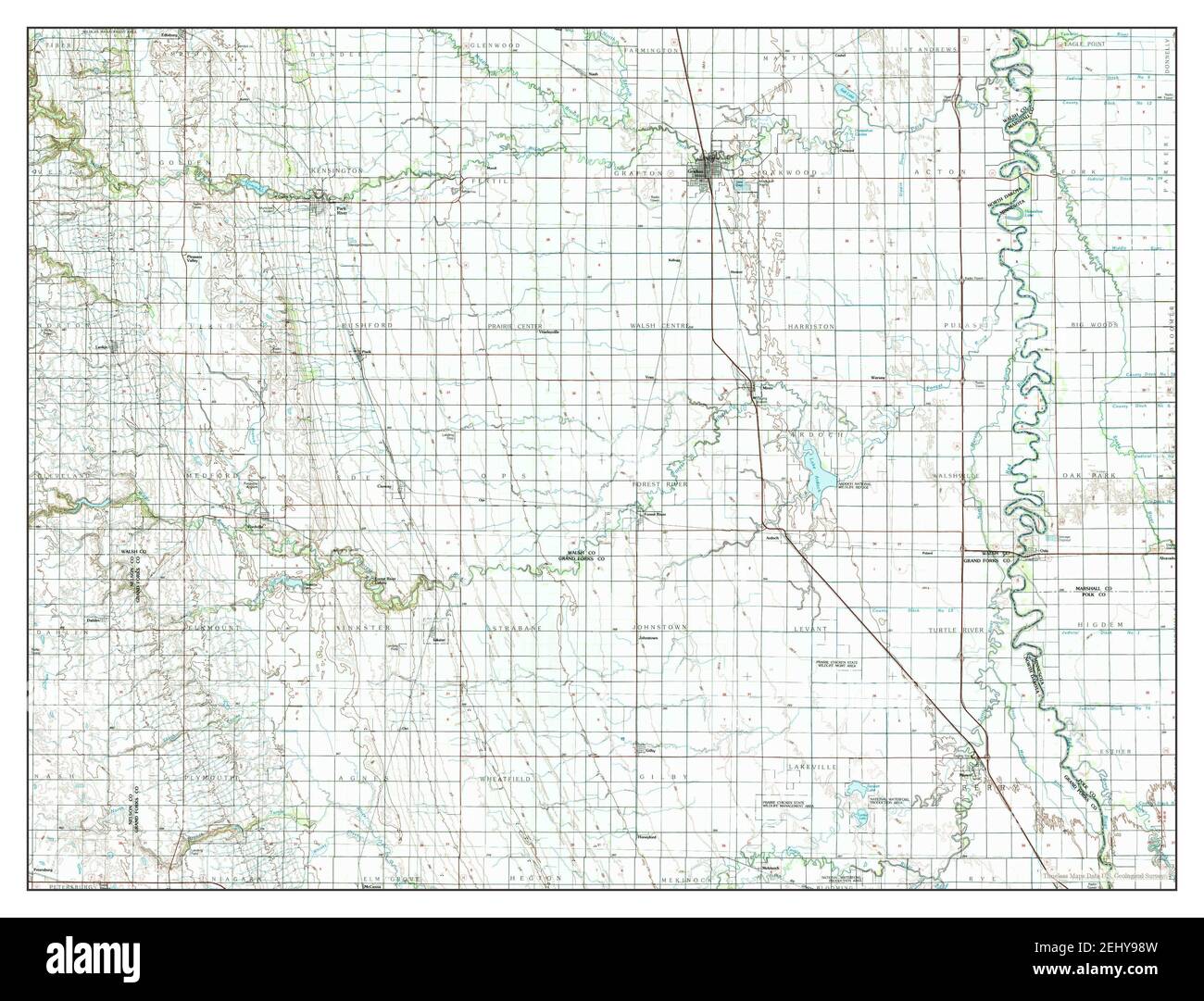 Grafton, North Dakota, map 1985, 1100000, United States of America by Timeless Maps, data U.S
