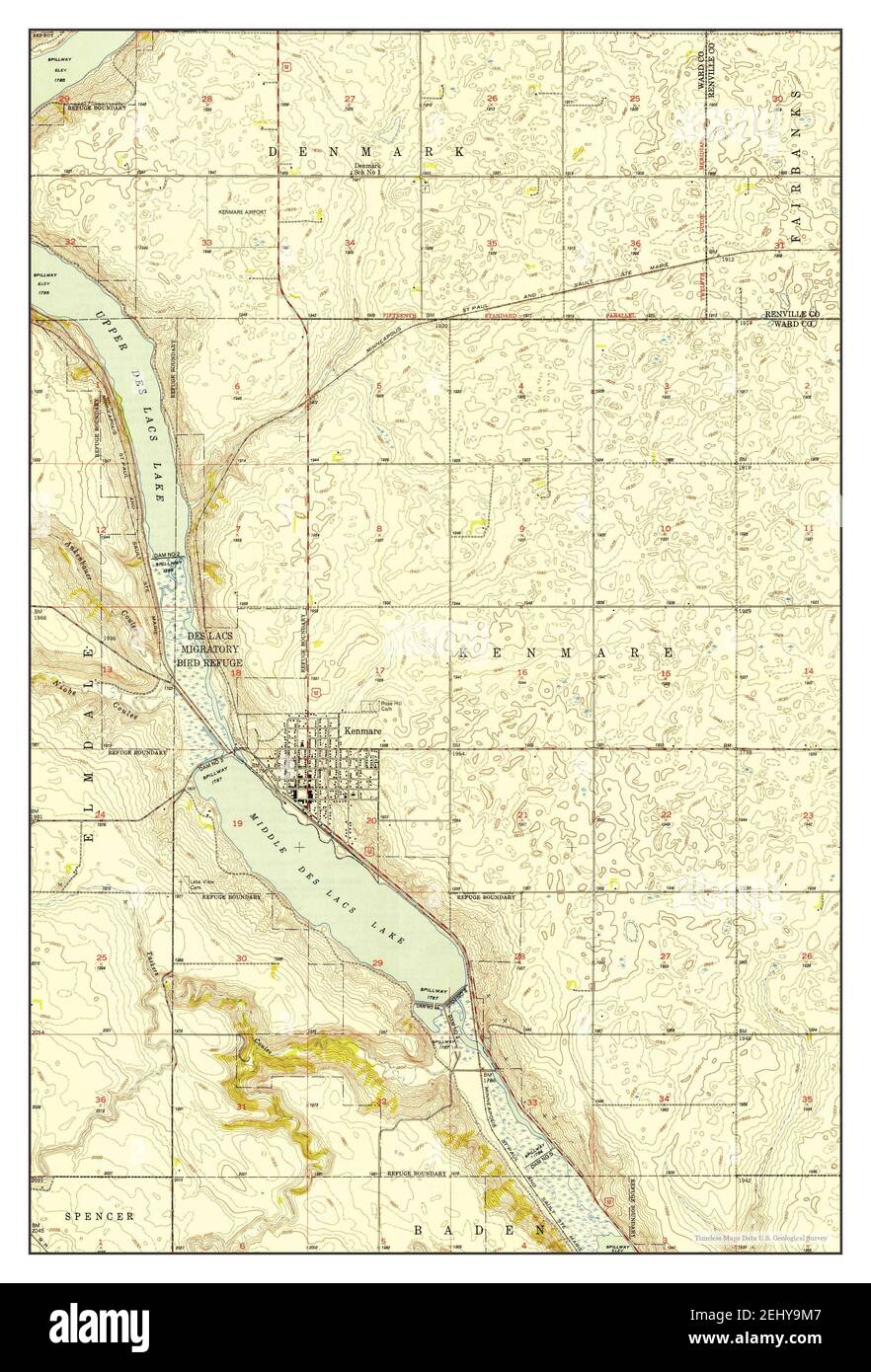Kenmare, North Dakota, map 1948, 124000, United States of America by