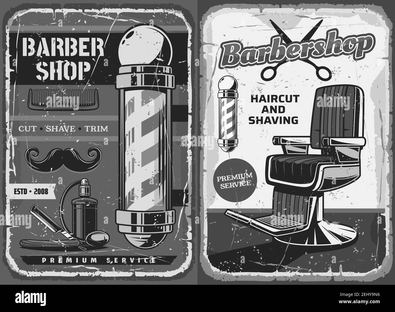 mustache and beard razor shaving salon vintage poster