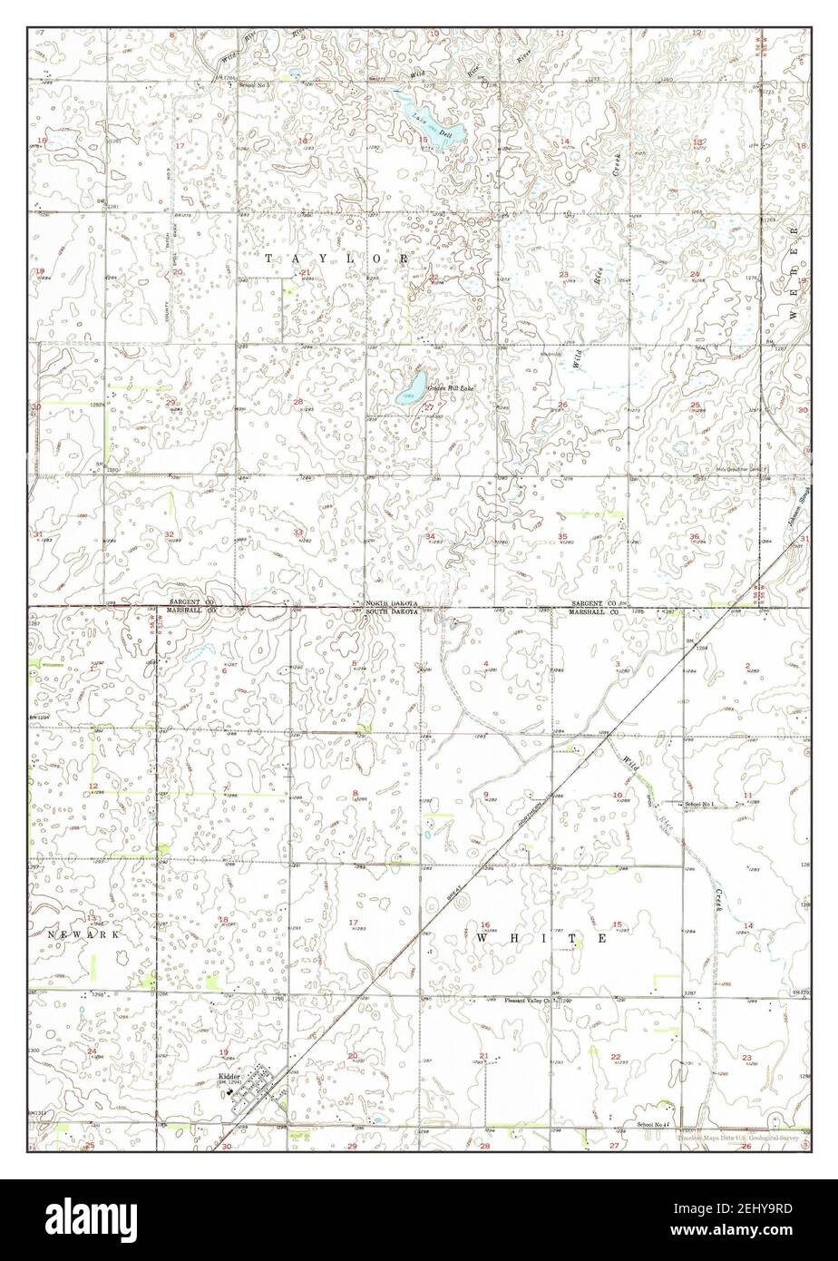 Kidder, North Dakota, map 1953, 124000, United States of America by Timeless Maps, data U.S