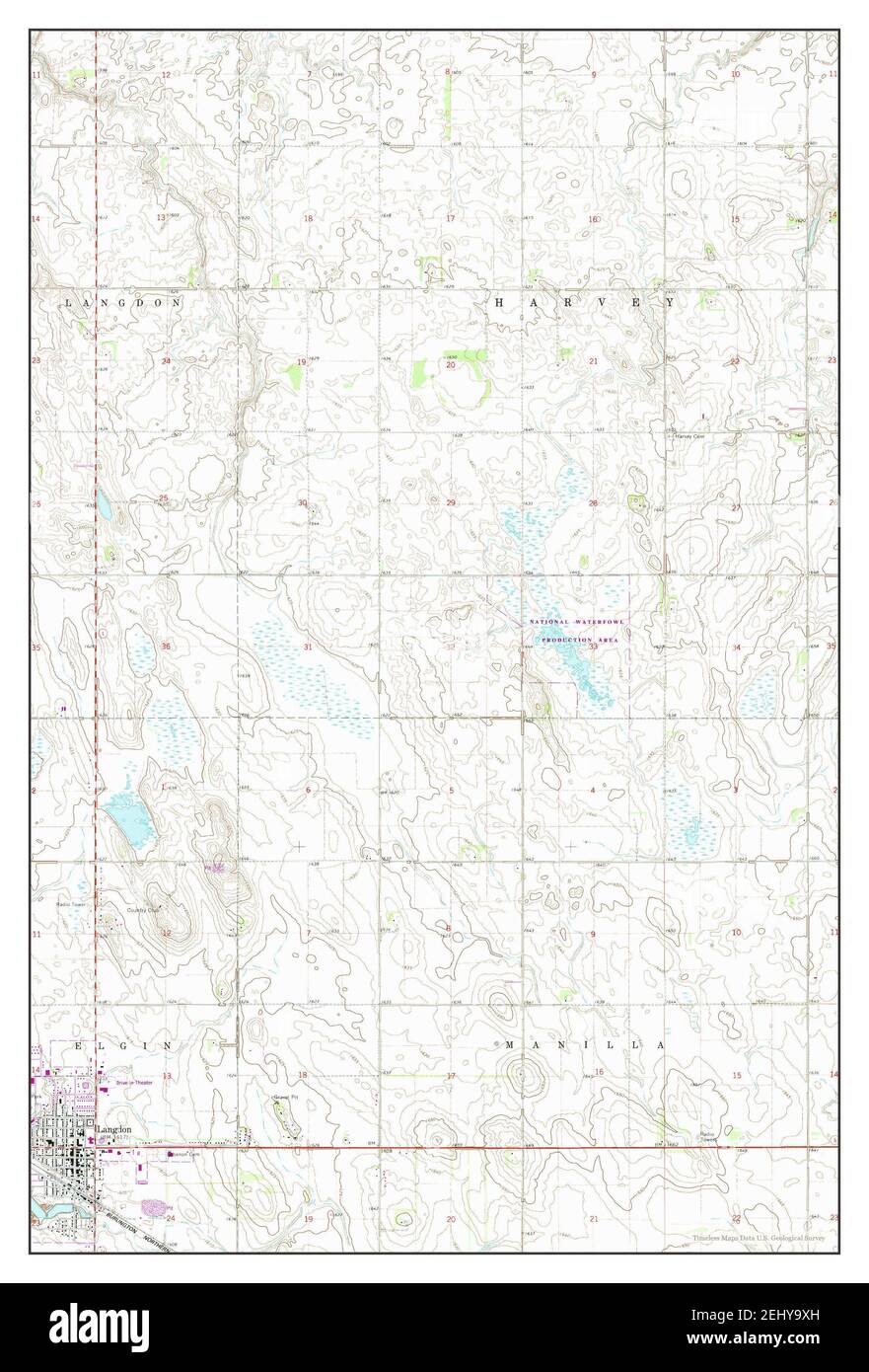 Map of langdon hires stock photography and images Alamy