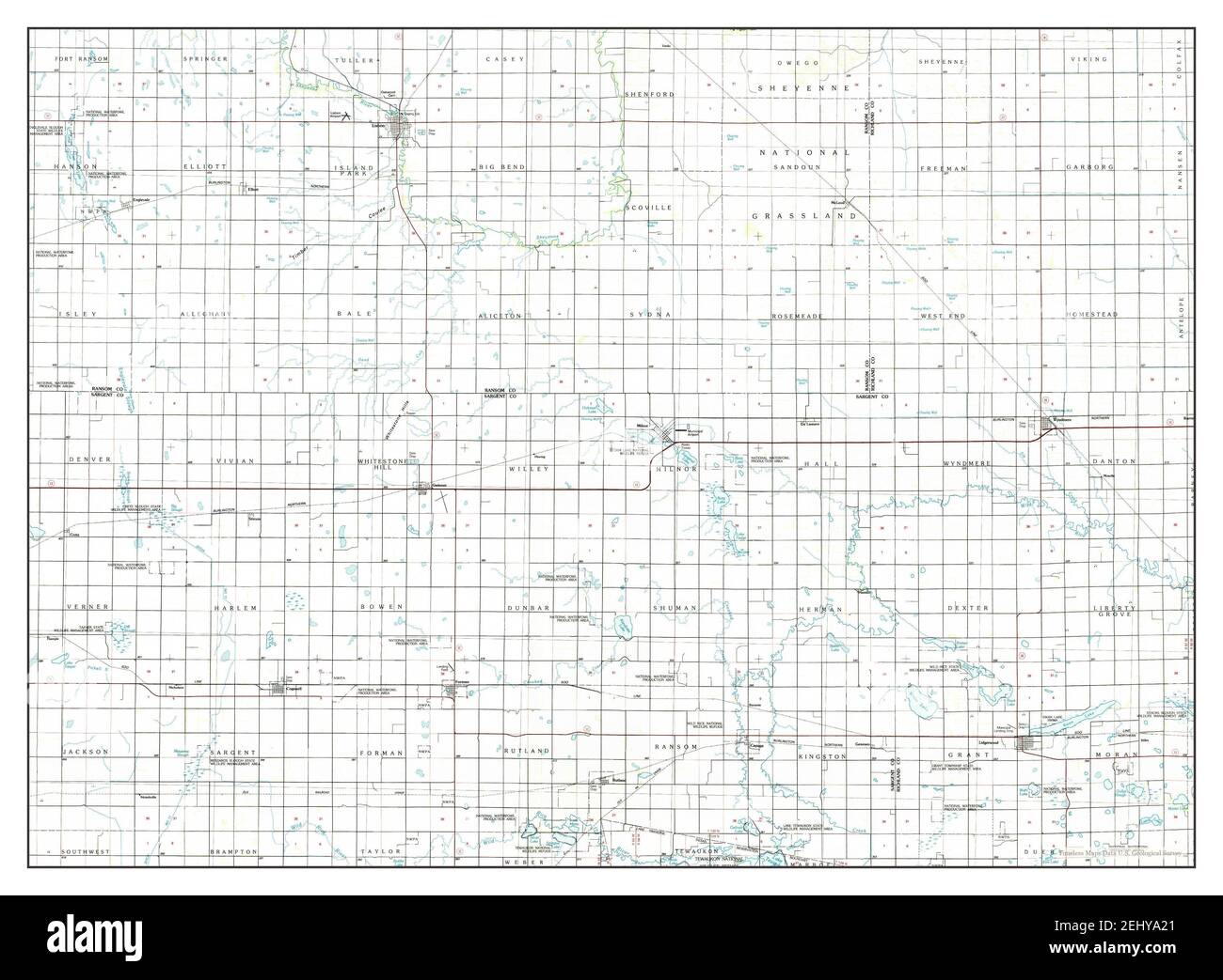 Lisbon, North Dakota, map 1986, 1100000, United States of America by