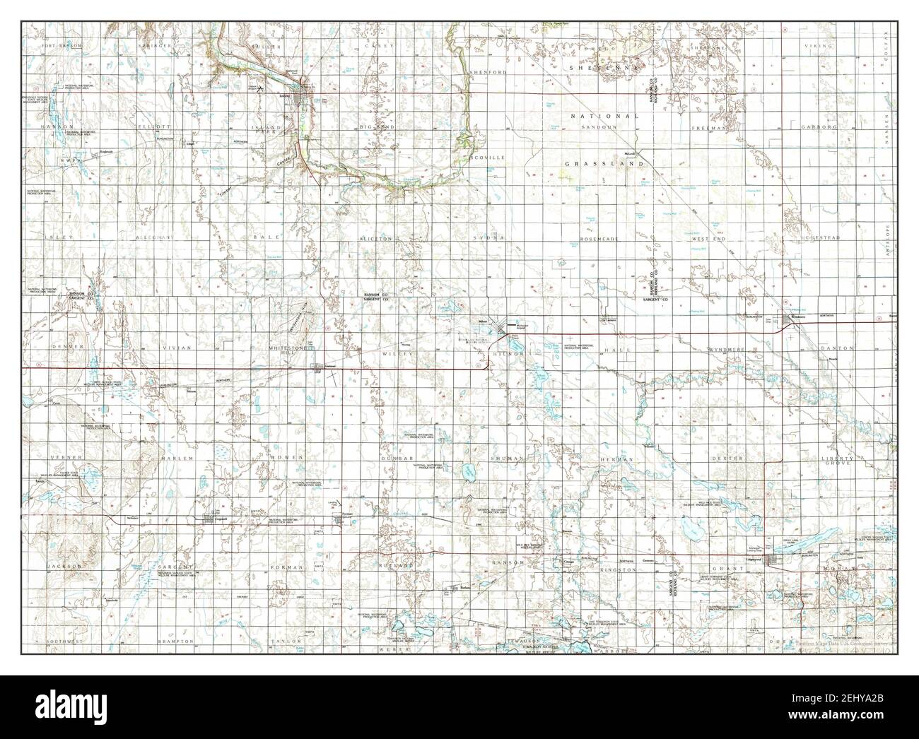 Lisbon, North Dakota, map 1986, 1100000, United States of America by