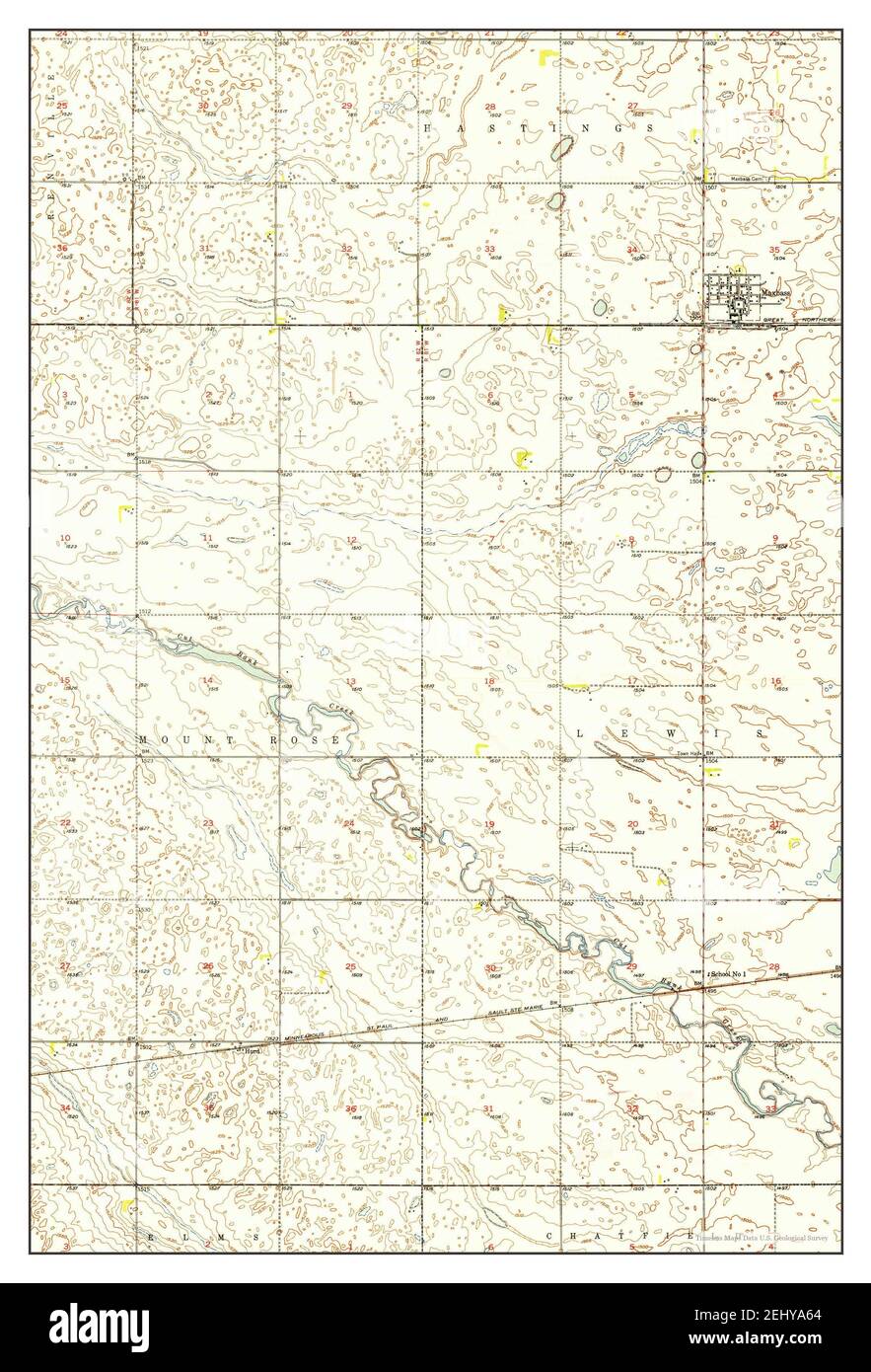 Maxbass, North Dakota, map 1949, 124000, United States of America by