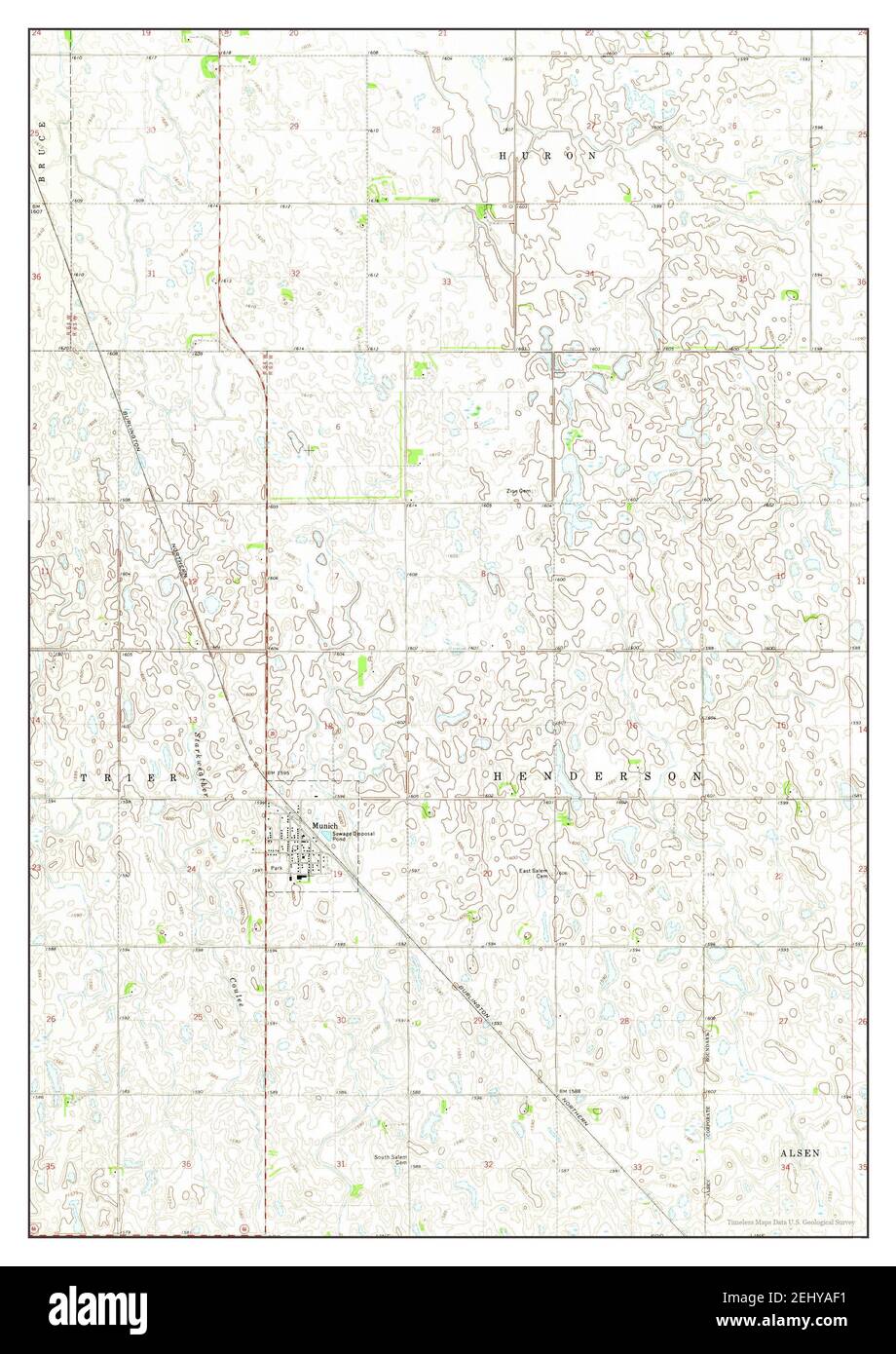Munich, North Dakota, map 1970, 124000, United States of America by