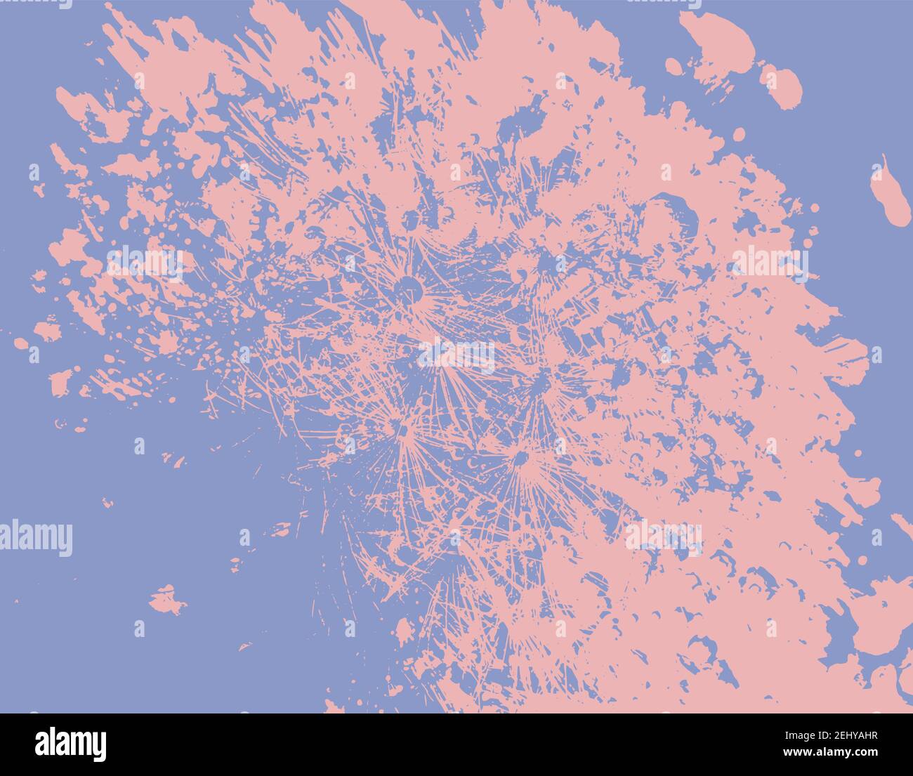 pink print, abstract brush pattern on blue background Stock Vector