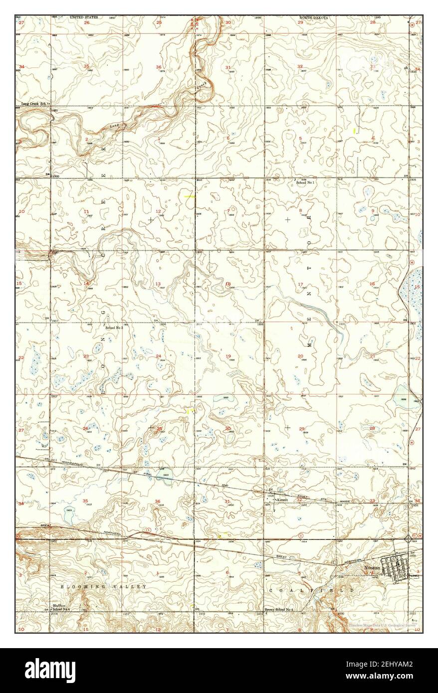 Noonan, North Dakota, map 1949, 124000, United States of America by