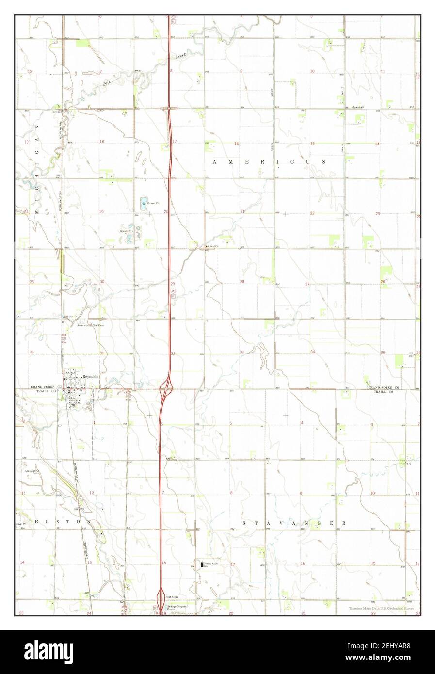 Reynolds, North Dakota, map 1971, 124000, United States of America by