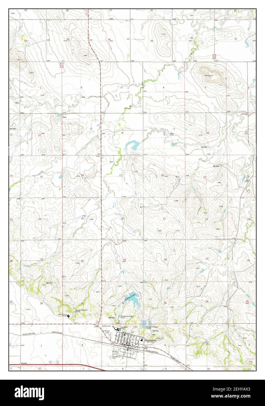 Richardton, North Dakota, map 1973, 1:24000, United States of America by Timeless Maps, data U.S. Geological Survey Stock Photo