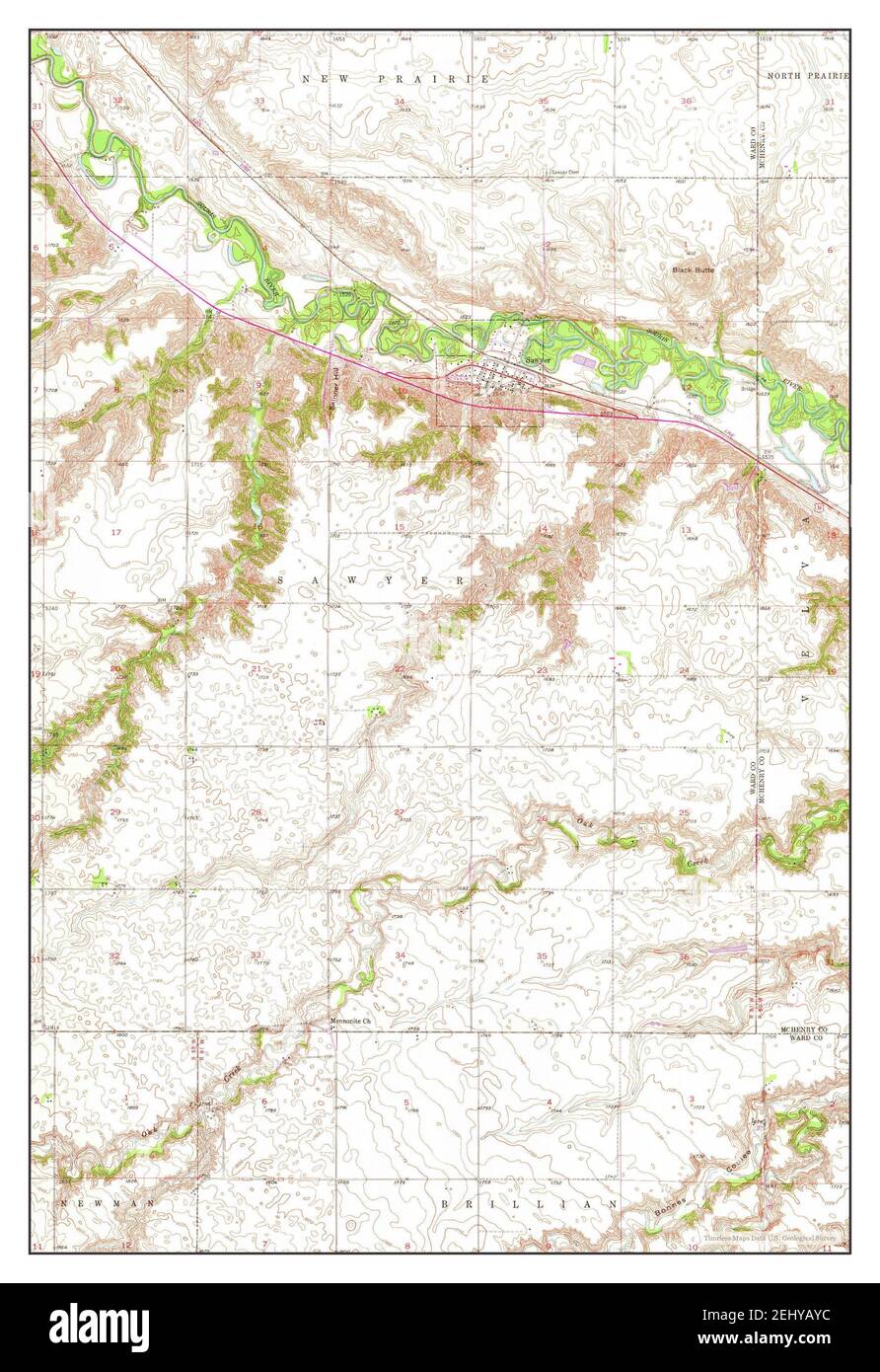 Sawyer, North Dakota, map 1981, 124000, United States of America by