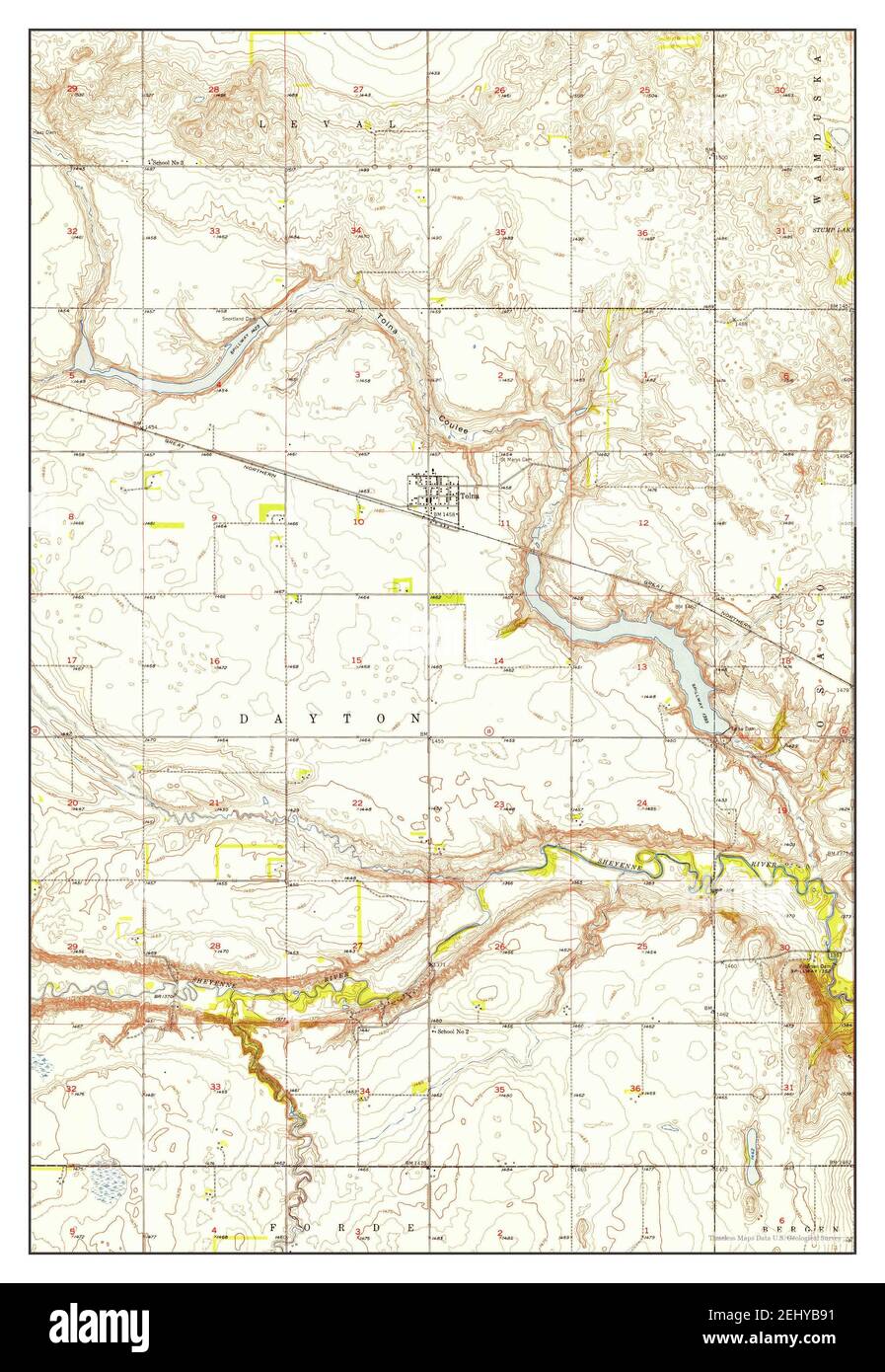 Tolna, North Dakota, map 1951, 124000, United States of America by