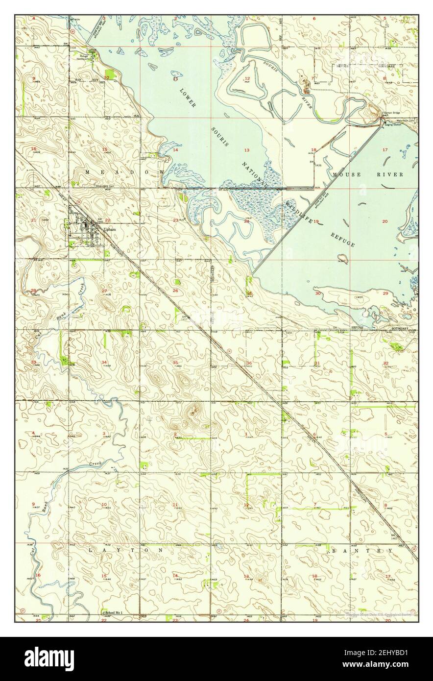Upham, North Dakota, map 1950, 124000, United States of America by