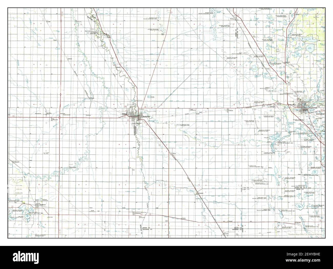 Wahpeton, North Dakota, map 1985, 1100000, United States of America by