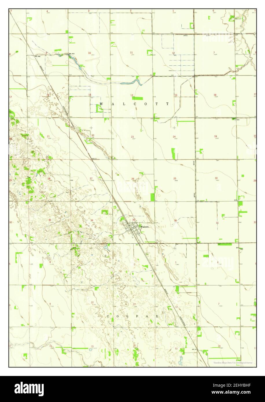 Walcott, North Dakota, map 1959, 124000, United States of America by