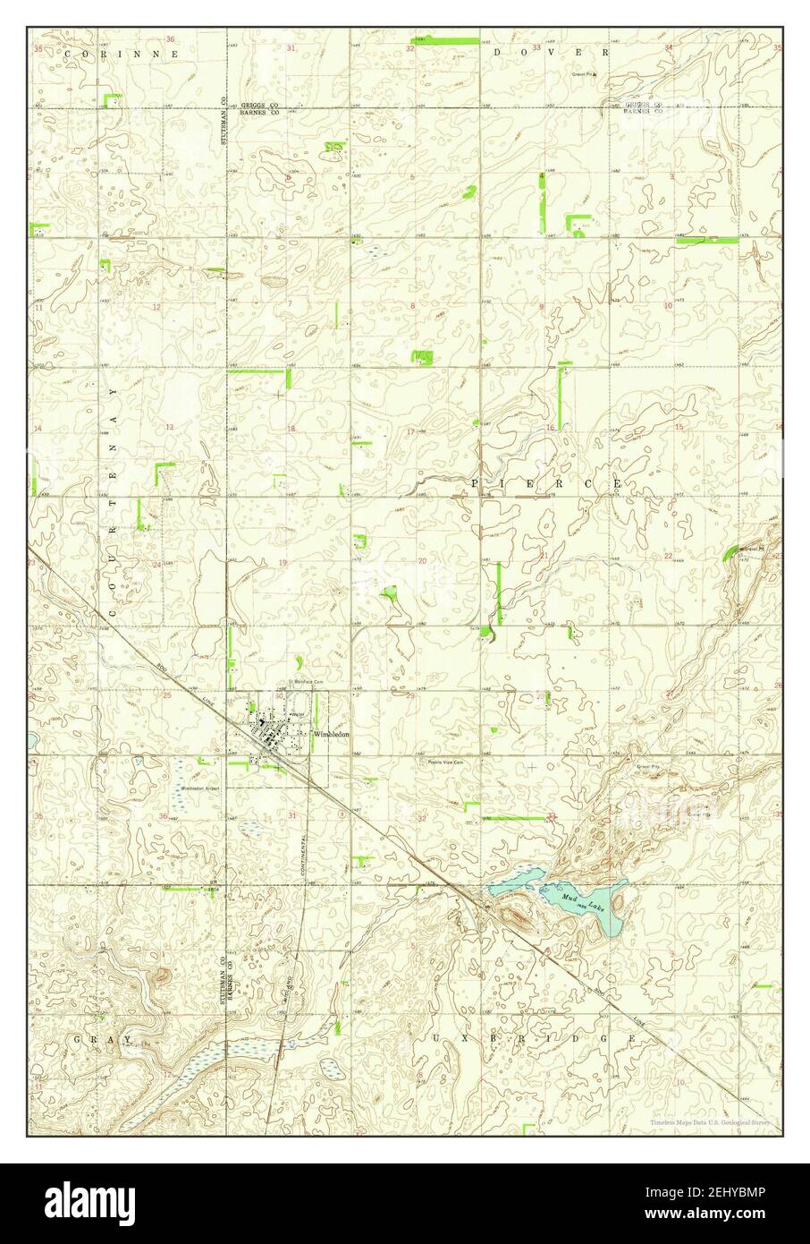 Wimbledon, North Dakota, map 1961, 124000, United States of America by