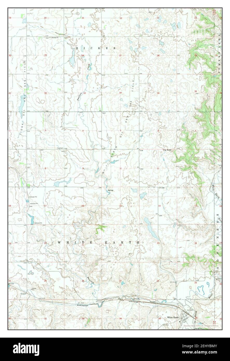 White Earth, North Dakota, map 1969, 124000, United States of America