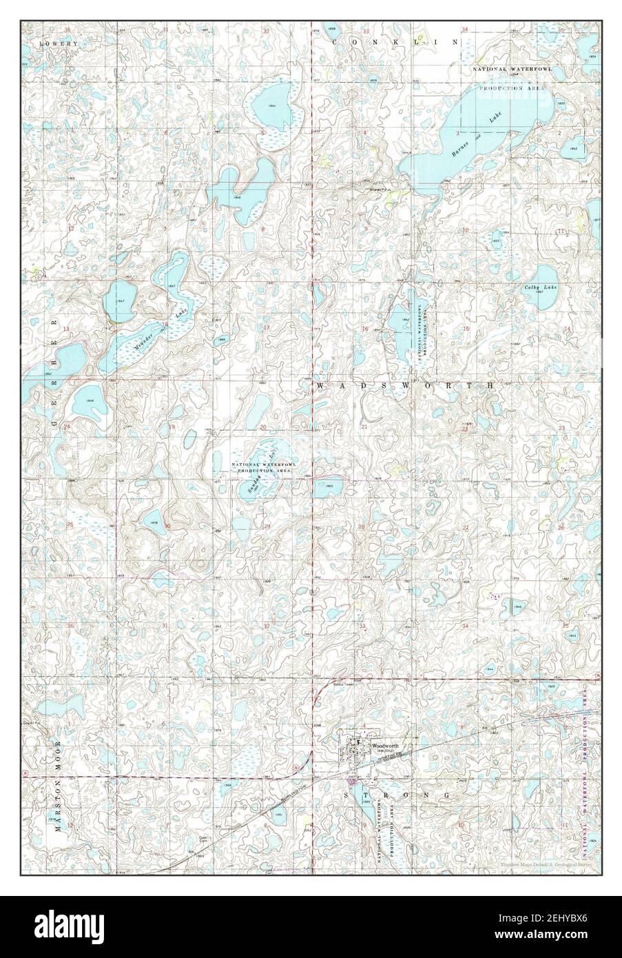 Woodworth, North Dakota, map 1972, 124000, United States of America by