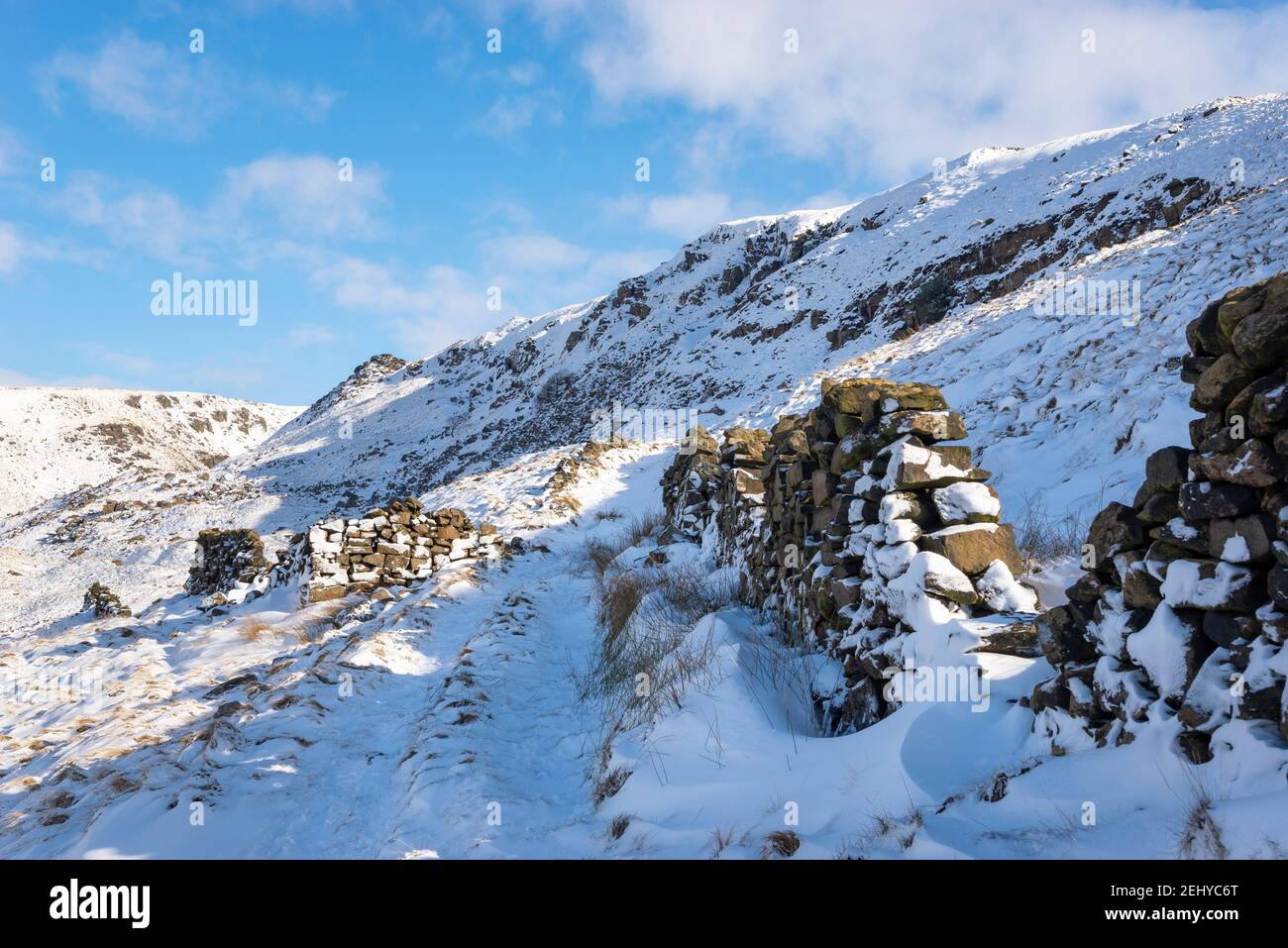 Old quarry at Shelf Benches near Glossop in the High Peak, Derbyshire
