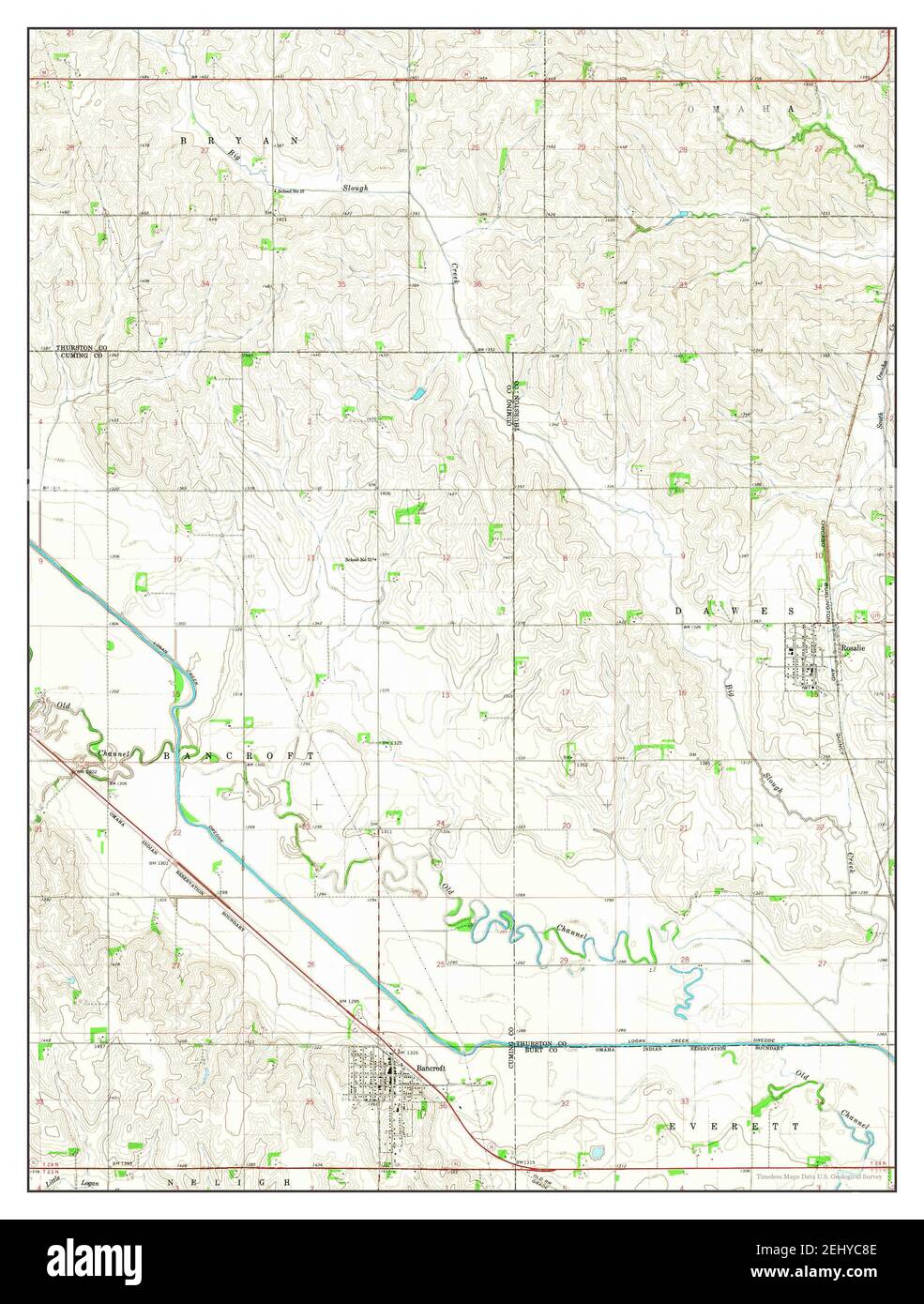 Bancroft, Nebraska, map 1966, 124000, United States of America by