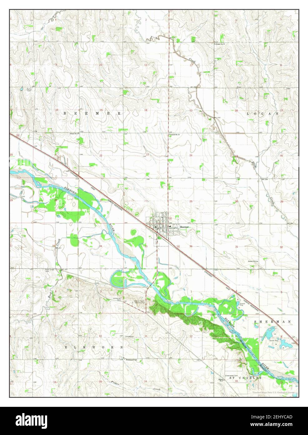 Beemer, Nebraska, map 1966, 124000, United States of America by