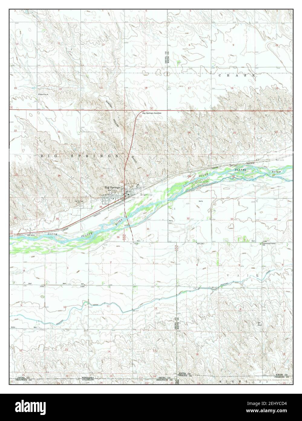 Big Springs, Nebraska, map 1961, 124000, United States of America by