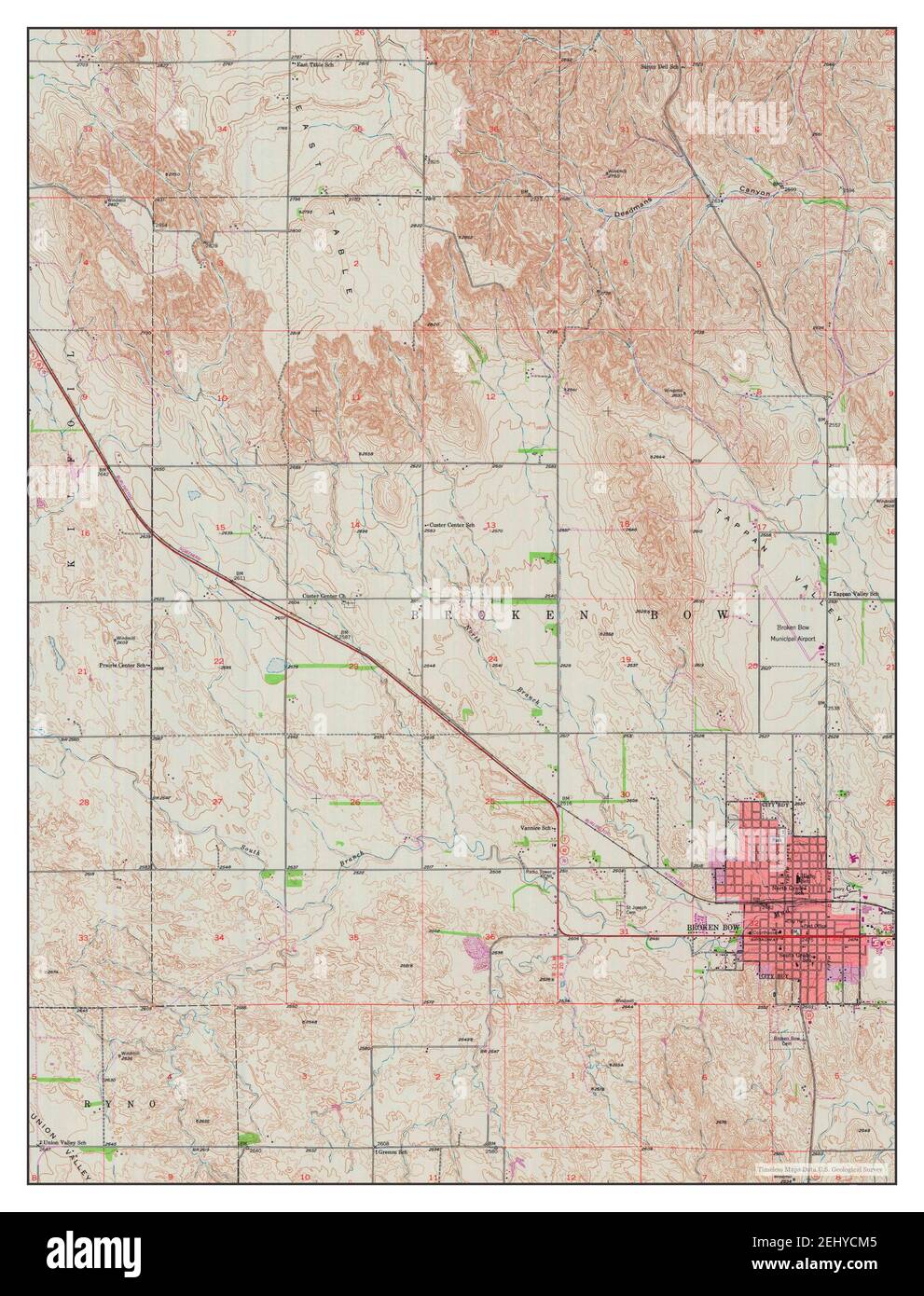 1951 Map of Broken Bow, Nebraska