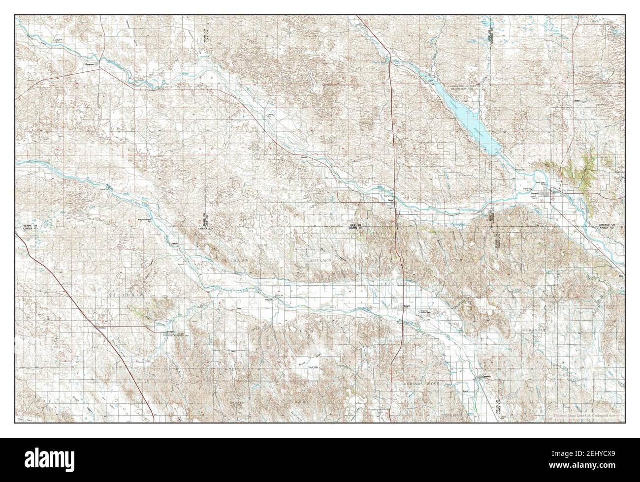 Burwell, Nebraska, map 1994, 1:100000, United States of America by Timeless Maps, data U.S. Geological Survey Stock Photo