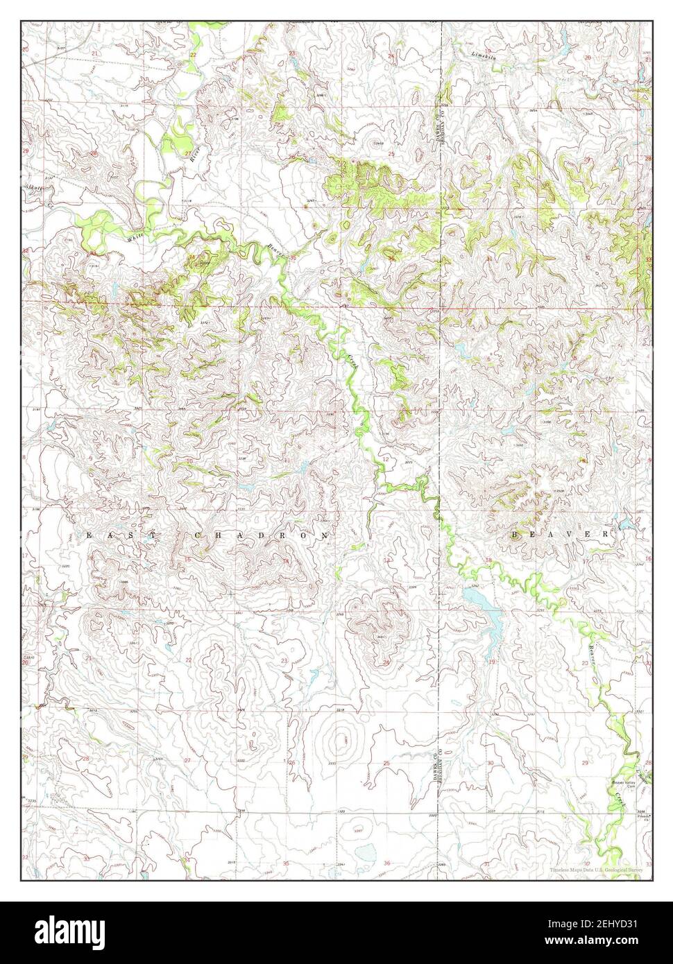 Chadron NE, Nebraska, map 1969, 1:24000, United States of America by Timeless Maps, data U.S. Geological Survey Stock Photo