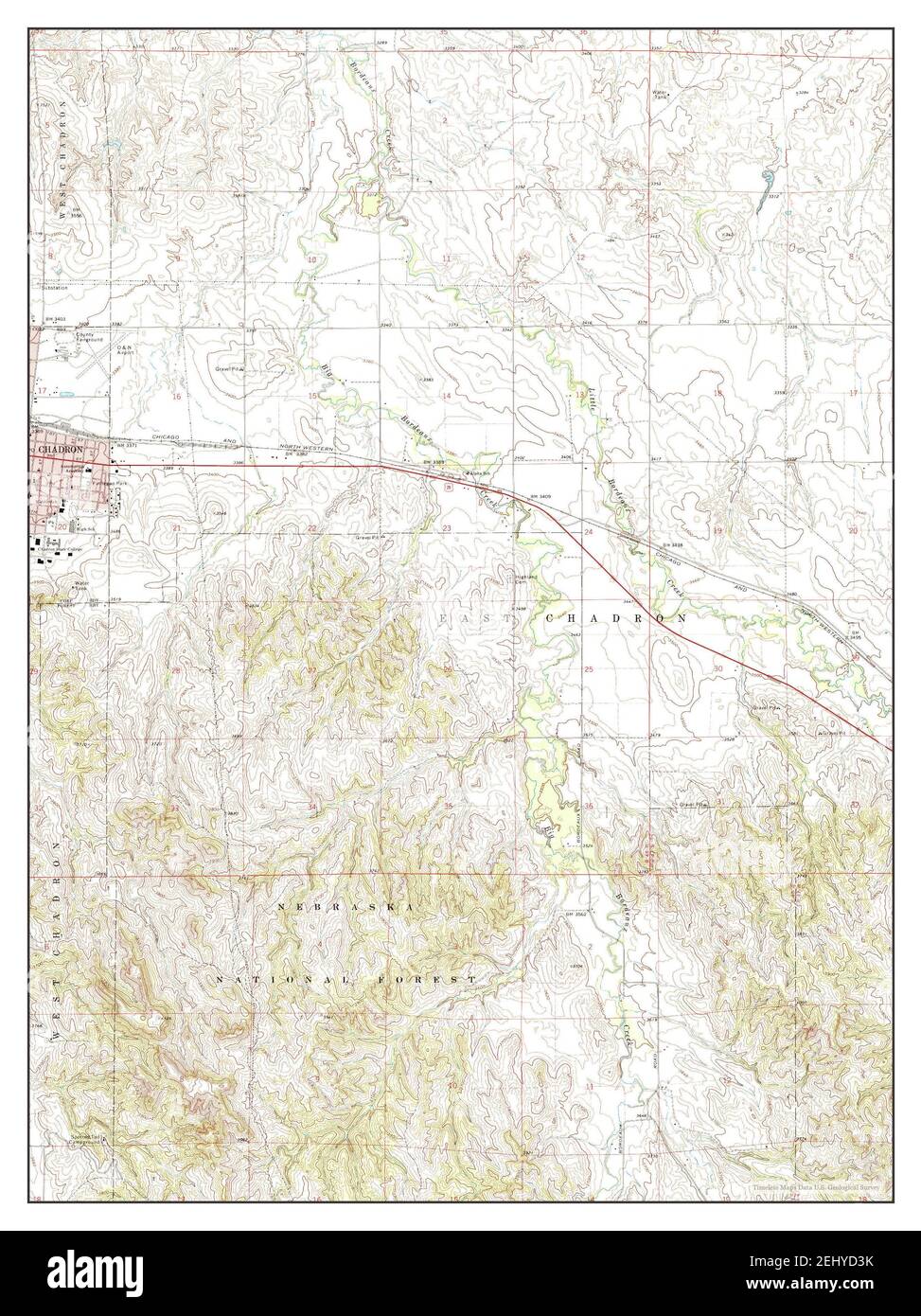 Chadron East, Nebraska, map 1970, 1:24000, United States of America by Timeless Maps, data U.S. Geological Survey Stock Photo