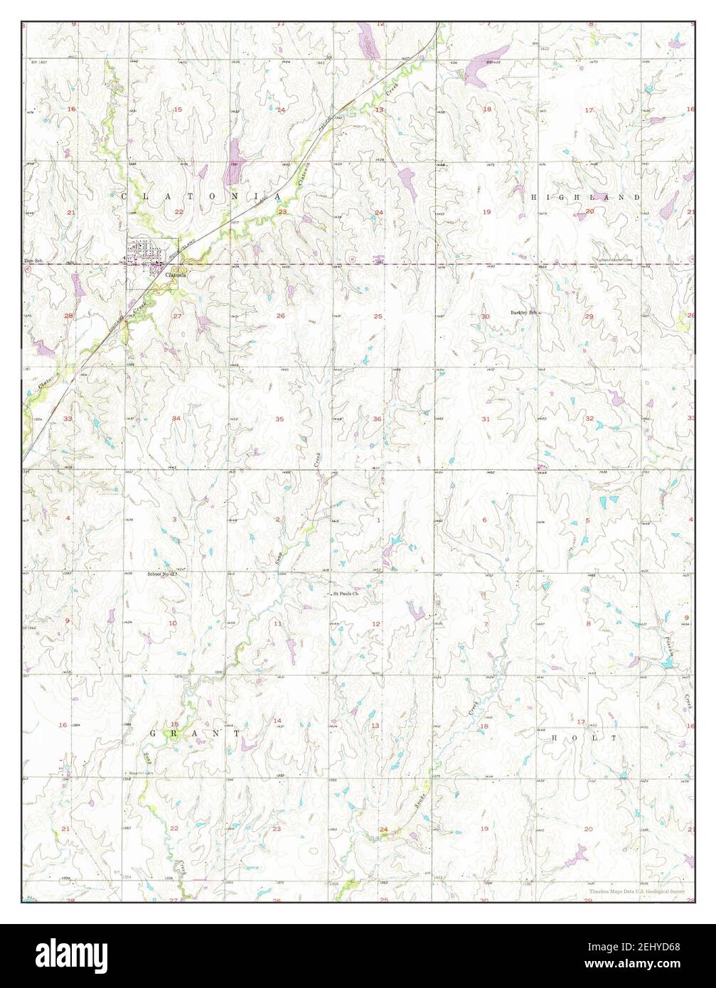 Clatonia, Nebraska, map 1957, 124000, United States of America by