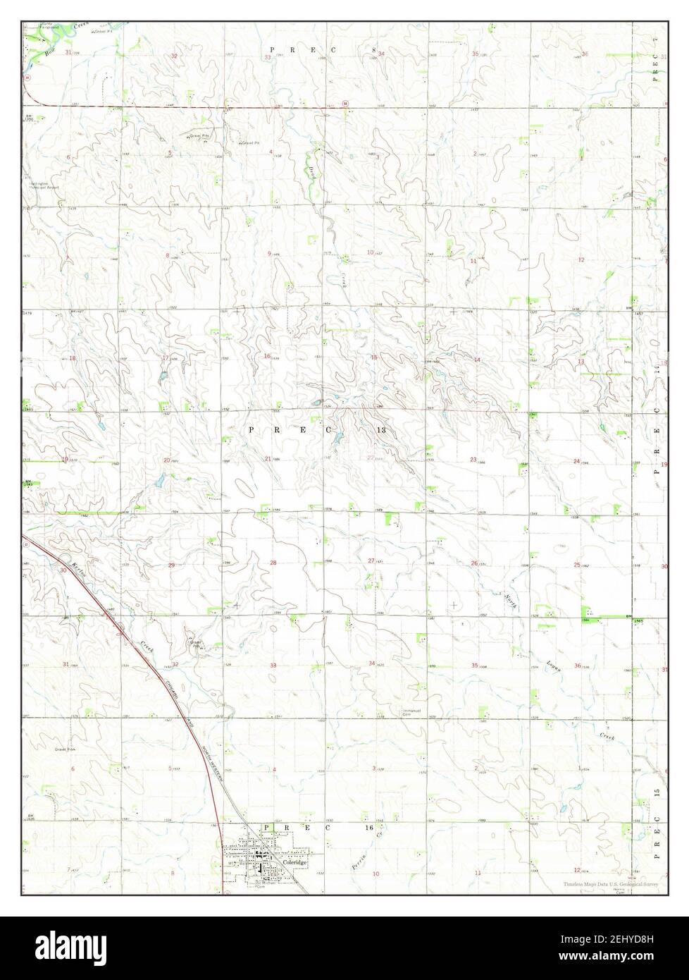 Coleridge, Nebraska, map 1968, 124000, United States of America by