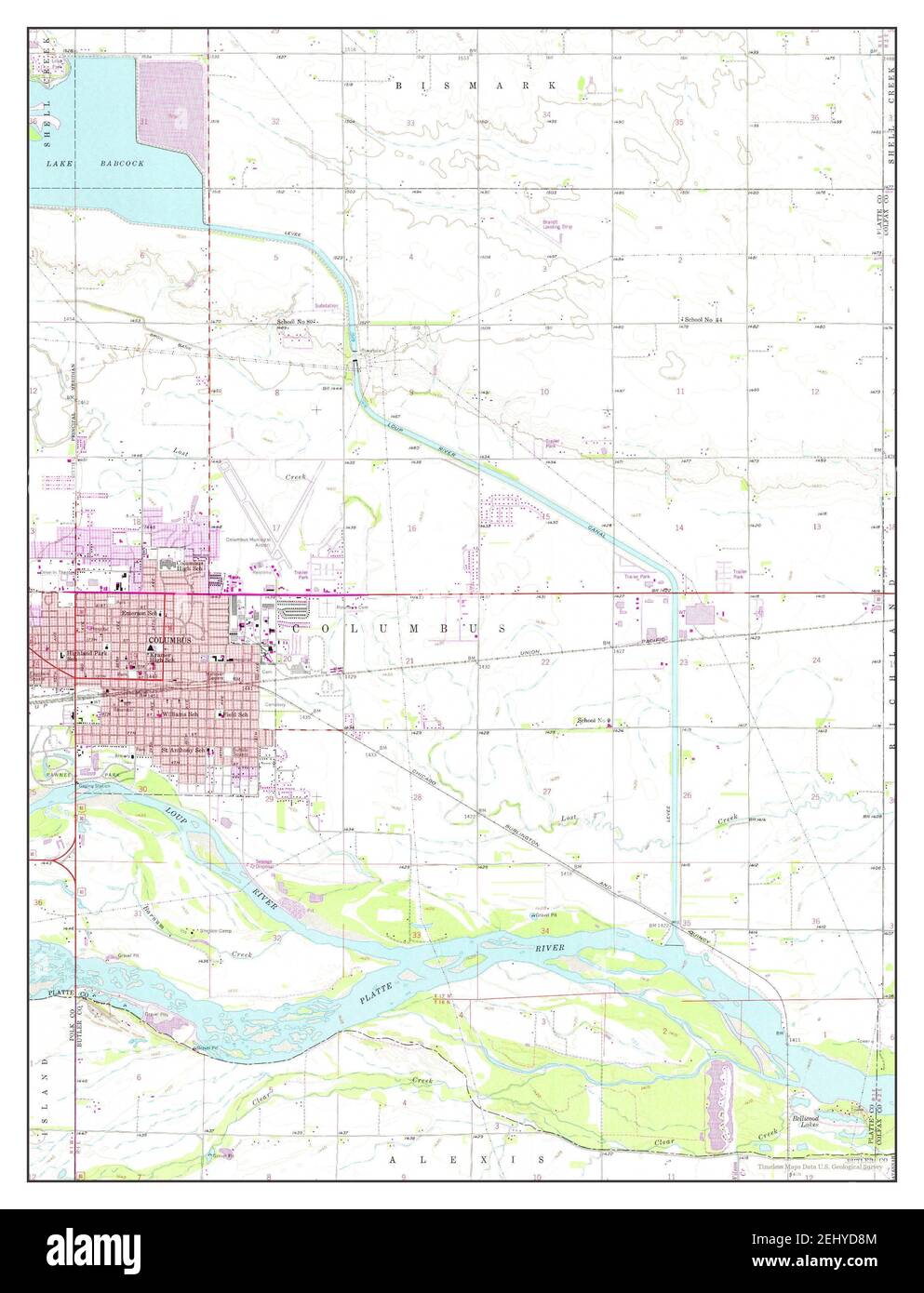 Map of columbus nebraska hires stock photography and images Alamy