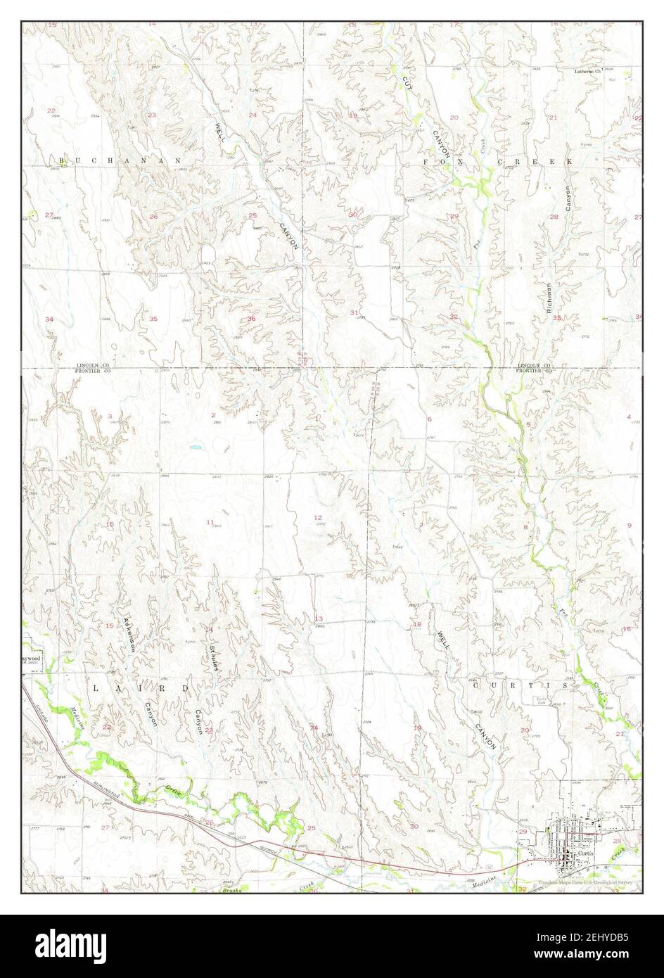 Curtis, Nebraska, map 1956, 124000, United States of America by Timeless Maps, data U.S