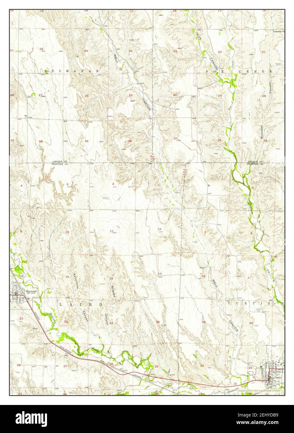 Curtis, Nebraska, map 1956, 124000, United States of America by Timeless Maps, data U.S