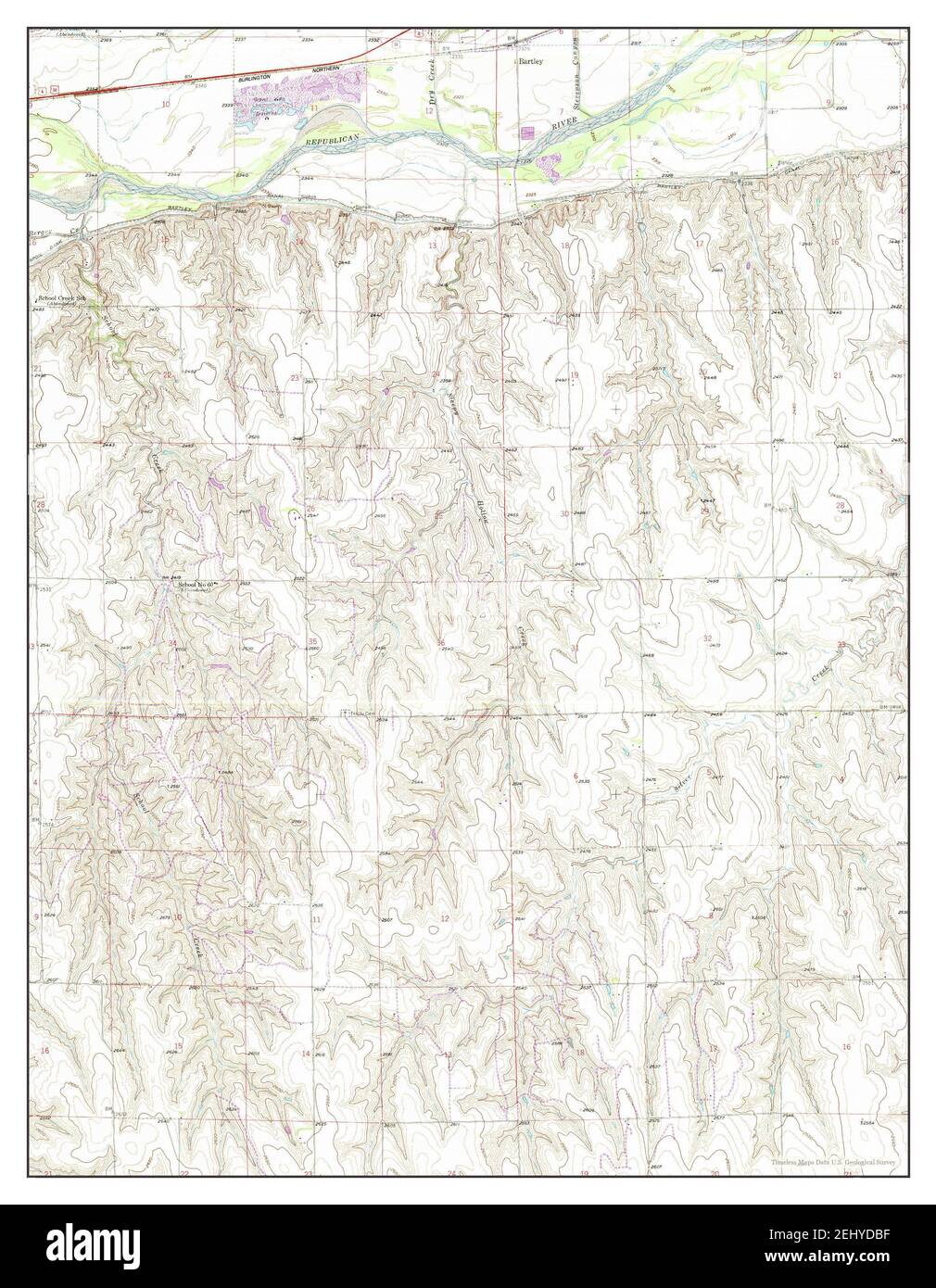 Danbury NE, Nebraska, map 1957, 124000, United States of America by