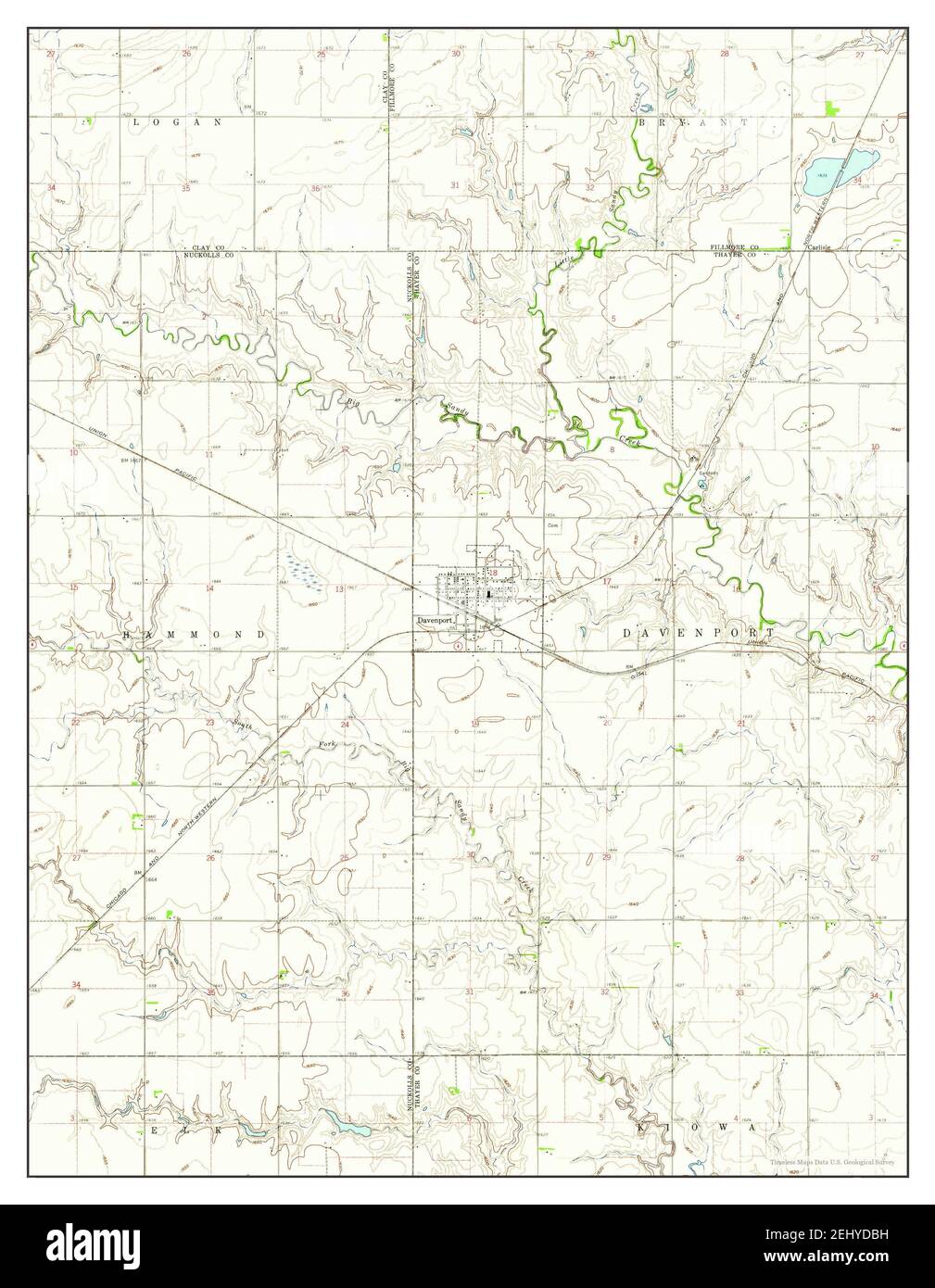 Davenport, Nebraska, map 1960, 124000, United States of America by