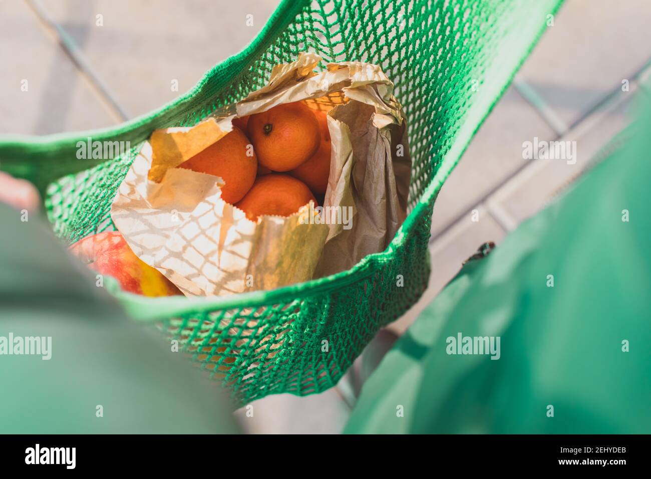 Concious consumerism concept of using sustainable shopping bags Stock Photo