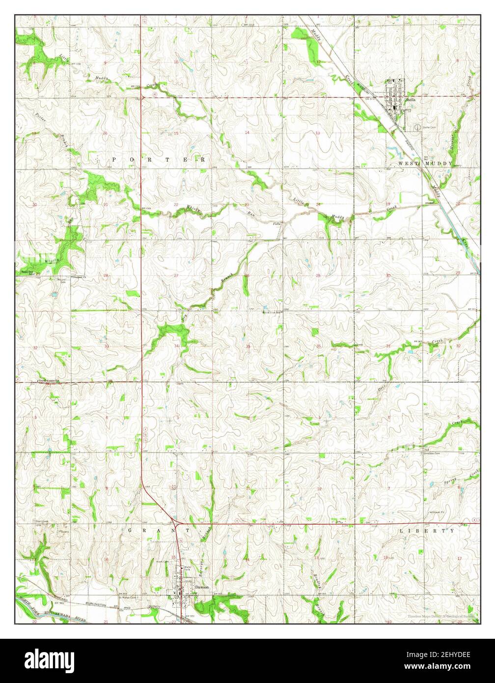 Dawson, Nebraska, map 1965, 124000, United States of America by Timeless Maps, data U.S