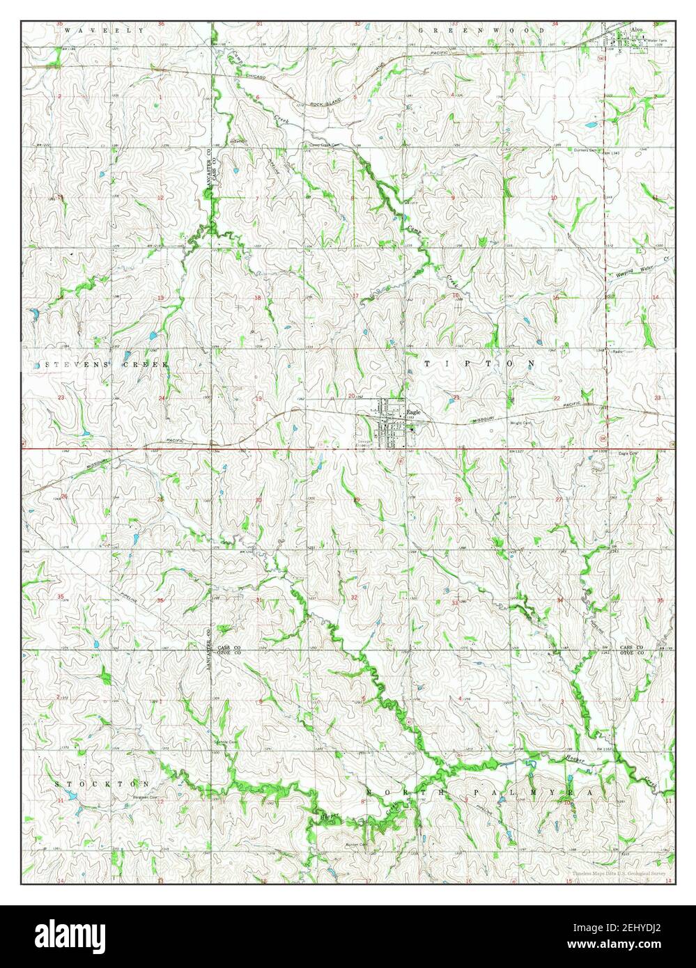 Eagle, Nebraska, map 1966, 124000, United States of America by