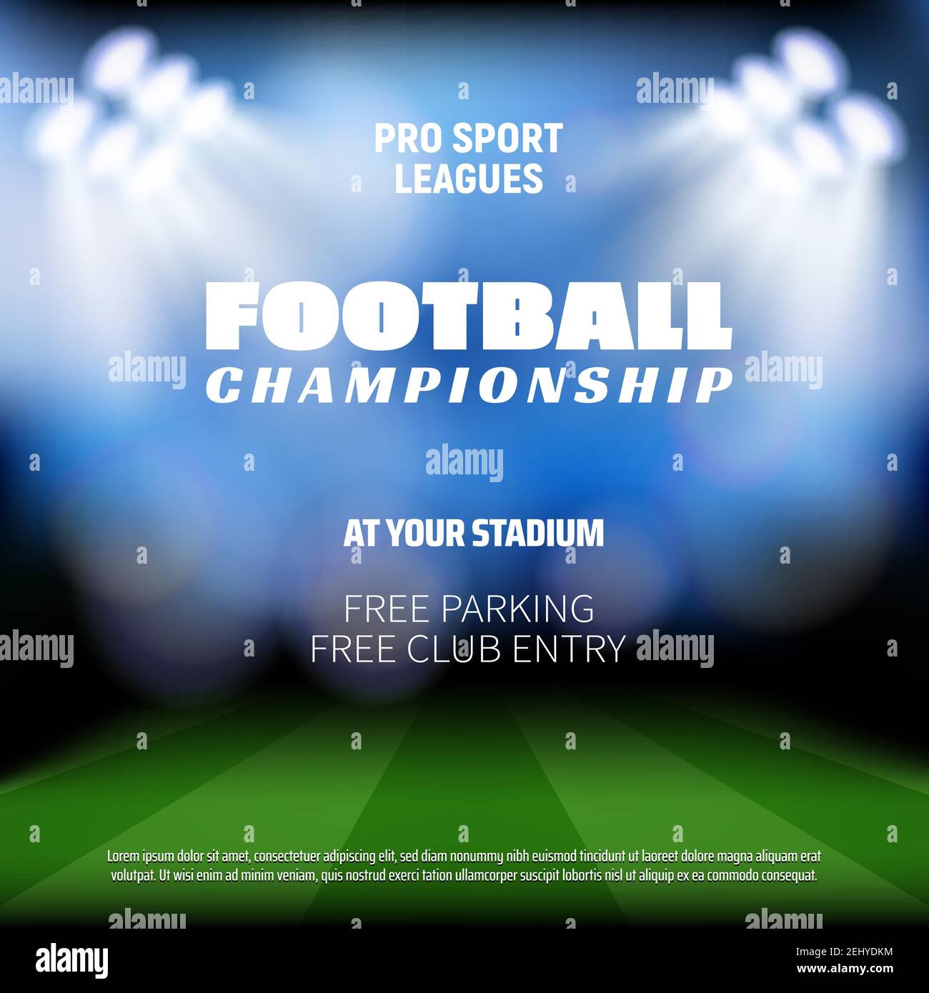 Football Match Preview Background Sport Broadcast Tv Background Vector Football Or Soccer Stadium Arena With Projection Lights In Defocused Blur Stock Vector Image Art Alamy