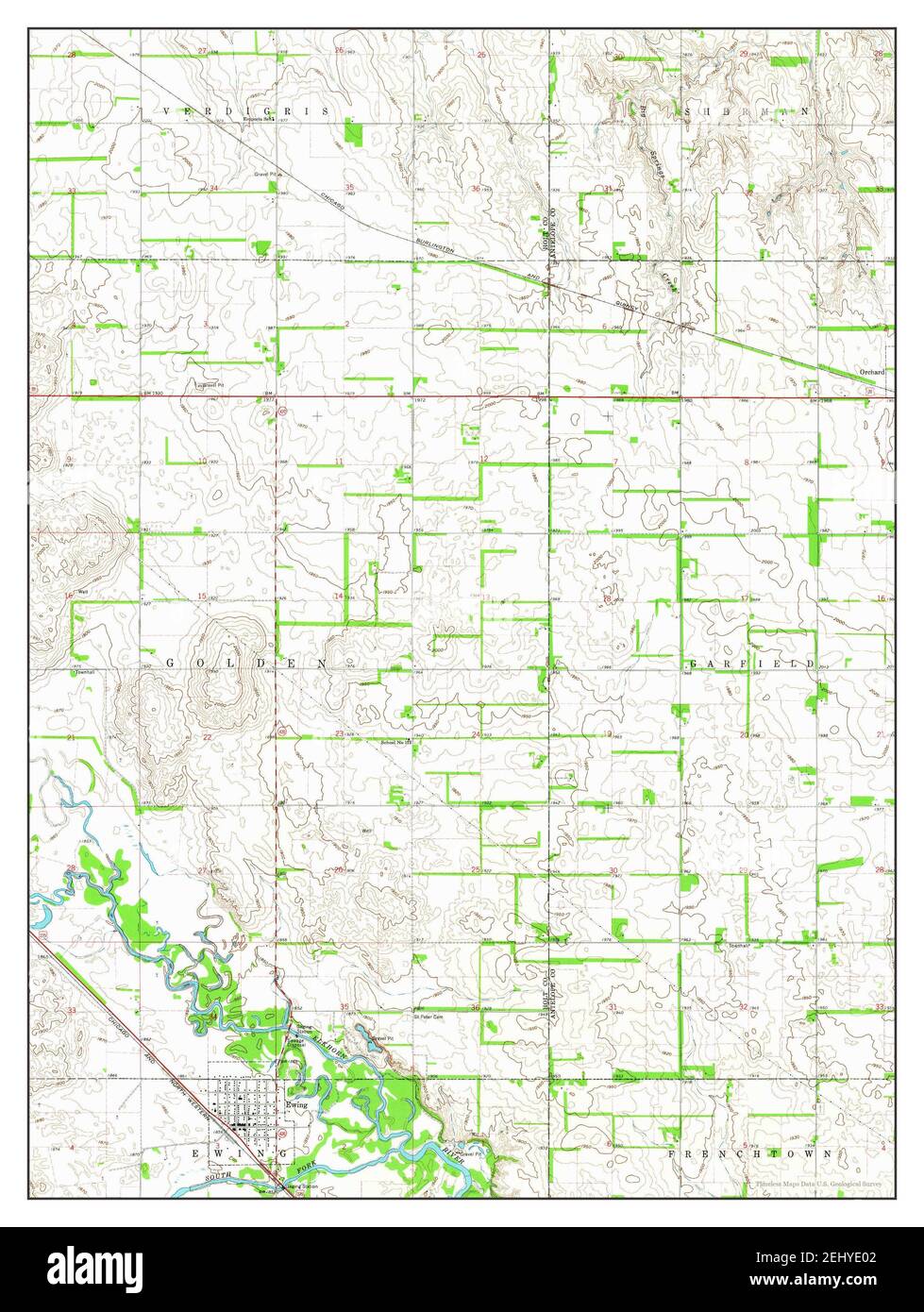 Ewing, Nebraska, map 1963, 124000, United States of America by