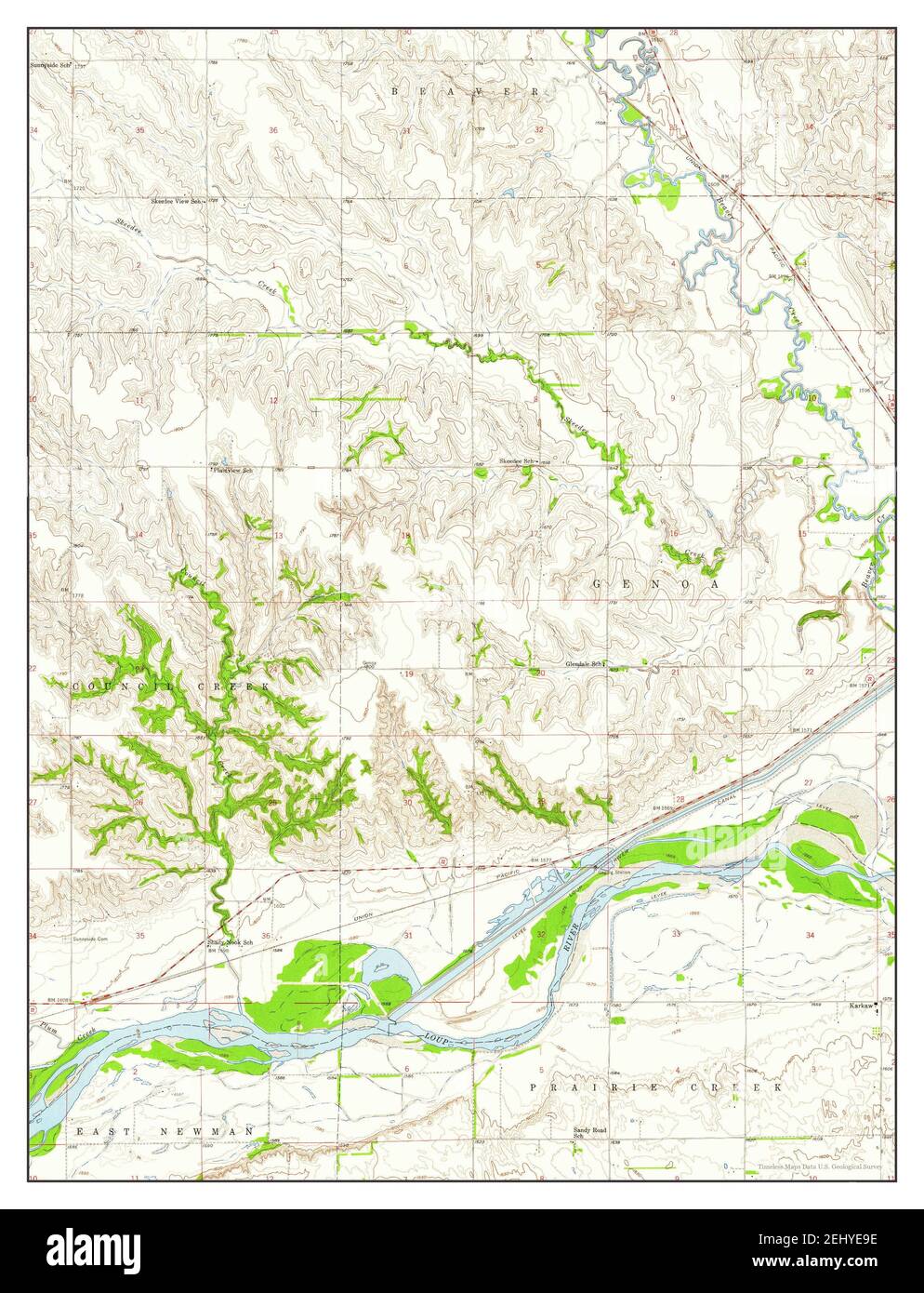 Fullerton NE, Nebraska, map 1958, 124000, United States of America by